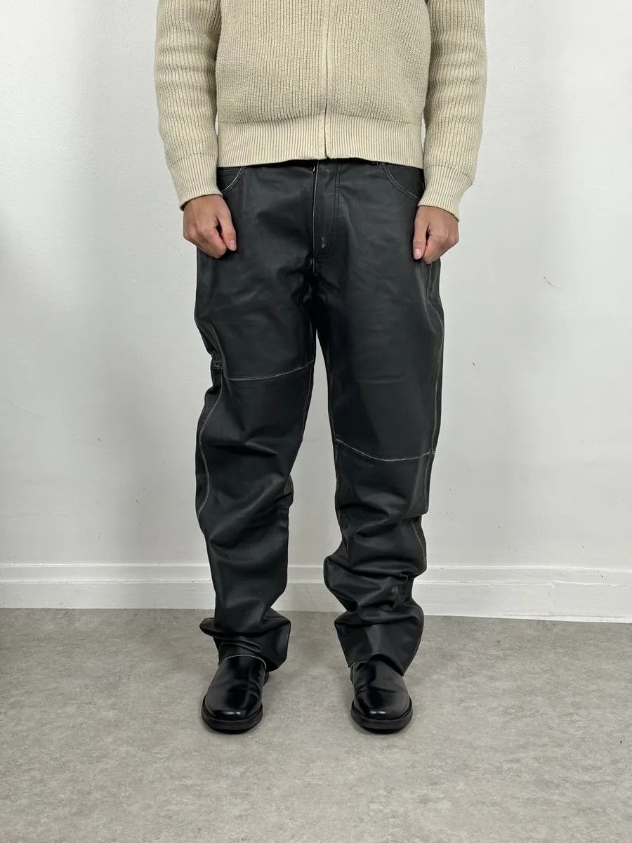 Maison Margiela AW2023 Maison Margiela Black Leather Biker Pants Size US 32 / EU 48 - 3 Thumbnail