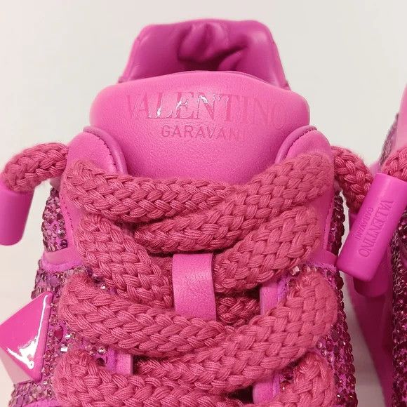 Valentino Valentino One Stud Fuchsia Sneakers w/ Iconographe Crystals Size US 7 / IT 37 - 10 Thumbnail