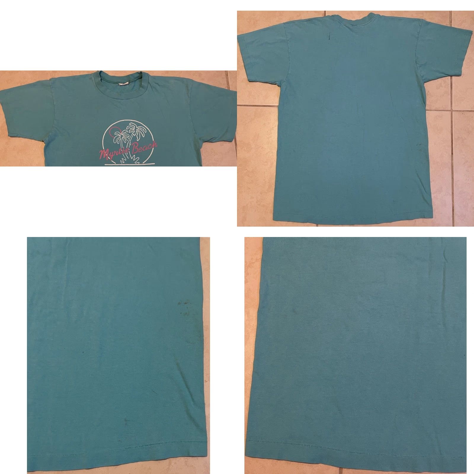 Vintage VINTAGE Myrtle Beach 80s Faded Shirt L USA Surf Beach Grunge Art Ocean Pacific Single Stitch T-Shirt Men USA 90s Size US L / EU 52-54 / 3 - 8 Thumbnail