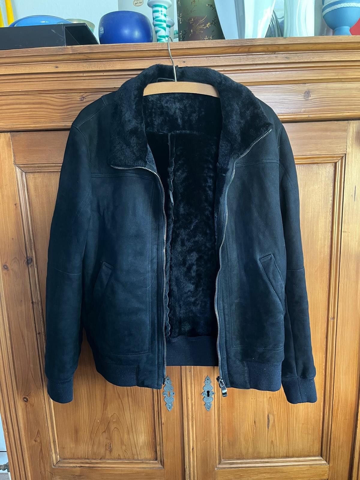 Drome "Drome" Dark Blue Navy Shearling Lambskin Leather Jacket M Size US M / EU 48-50 / 2 - 2 Thumbnail