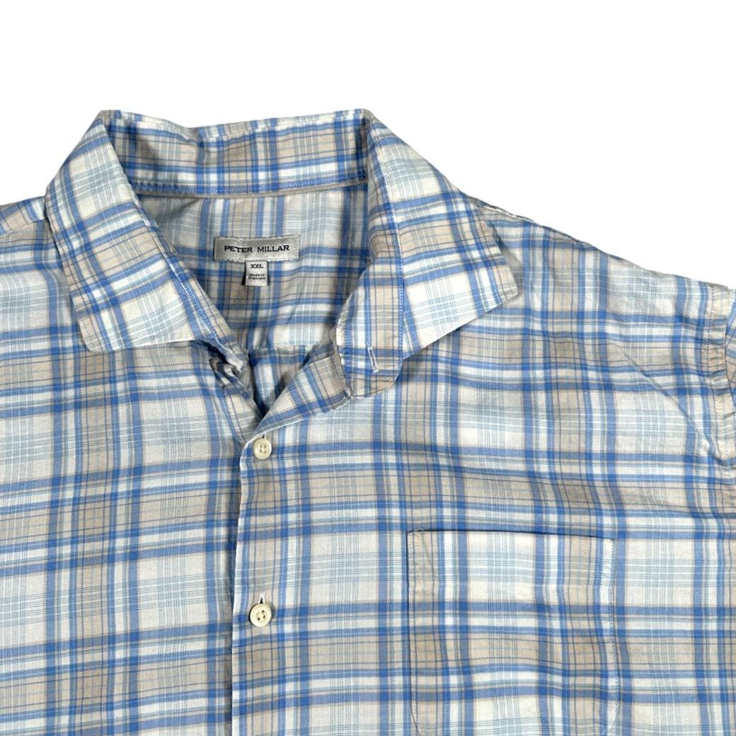 Peter Millar Peter Millar Shirt Adult 2XL Blue Plaid Button-Down Preppy Luxury Cotton Casual Size US XXL / EU 58 / 5 - 2 Thumbnail