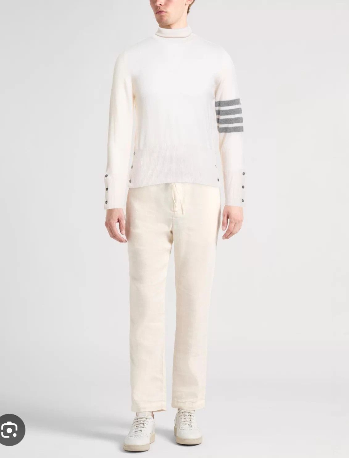 Thom Browne Thom Browne Men's 4-Bar Beige T-neck Cashmere Sweater Size US XXL / EU 58 / 5 - 8 Thumbnail
