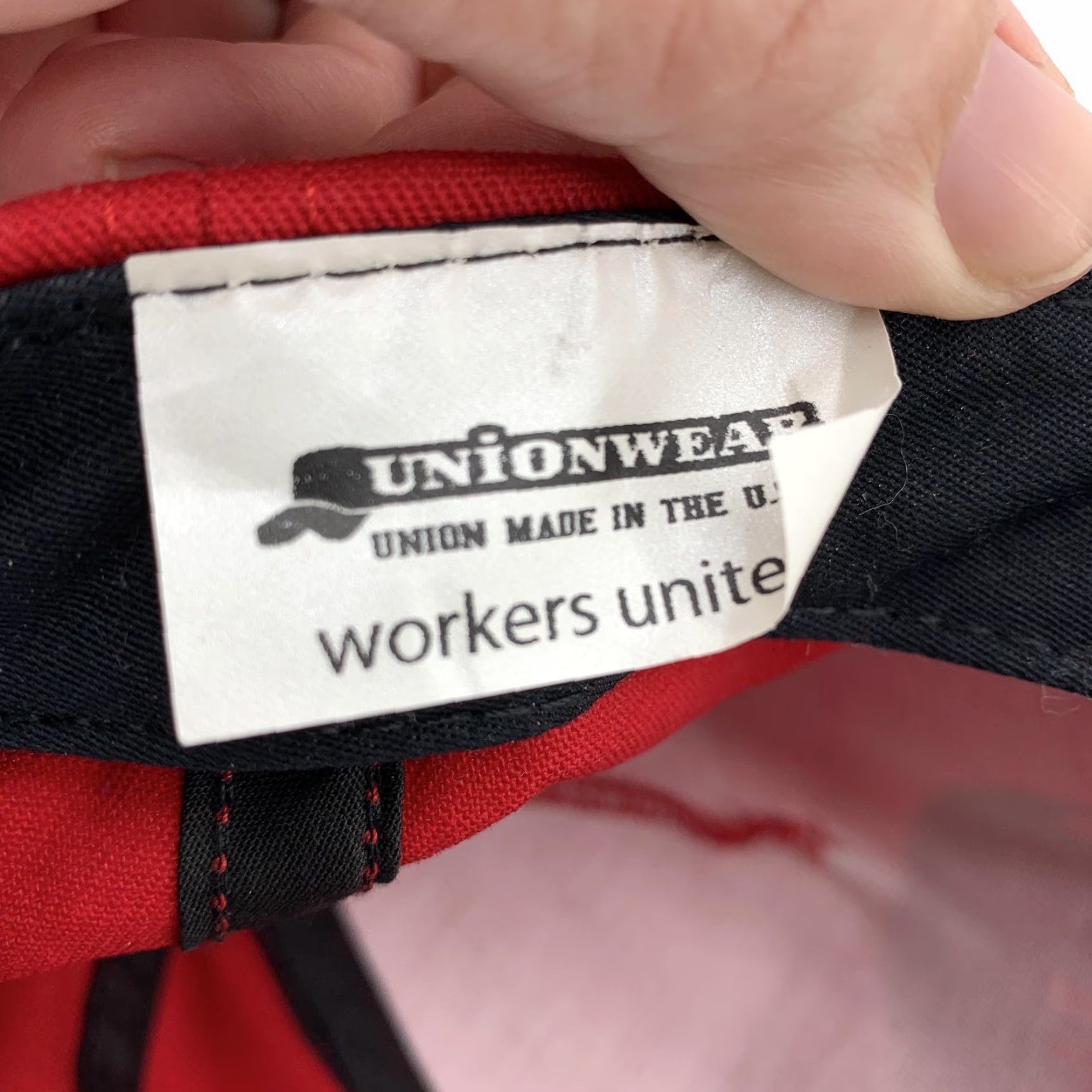 Vintage Unionwear Hat Red One Size Adult Strap Back Workers Unite Logo USA Mens Size ONE SIZE - 7 Thumbnail