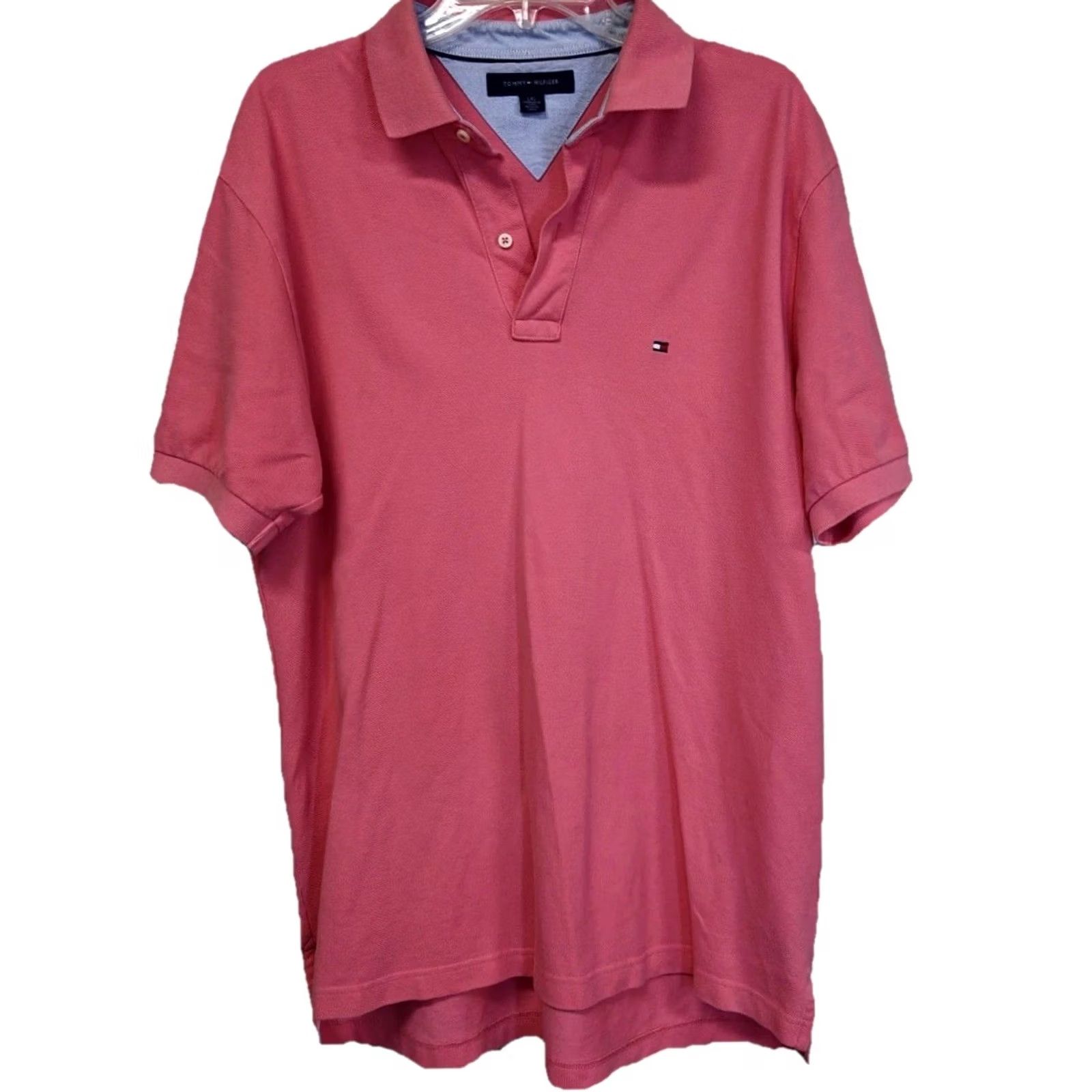 Tommy Hilfiger Tommy Hilfiger Polo Shirt Men L Pink Short Sleeve 100% Cotton Logo Button Classic Golf Walking Size US L / EU 52-54 / 3 - 2 Thumbnail