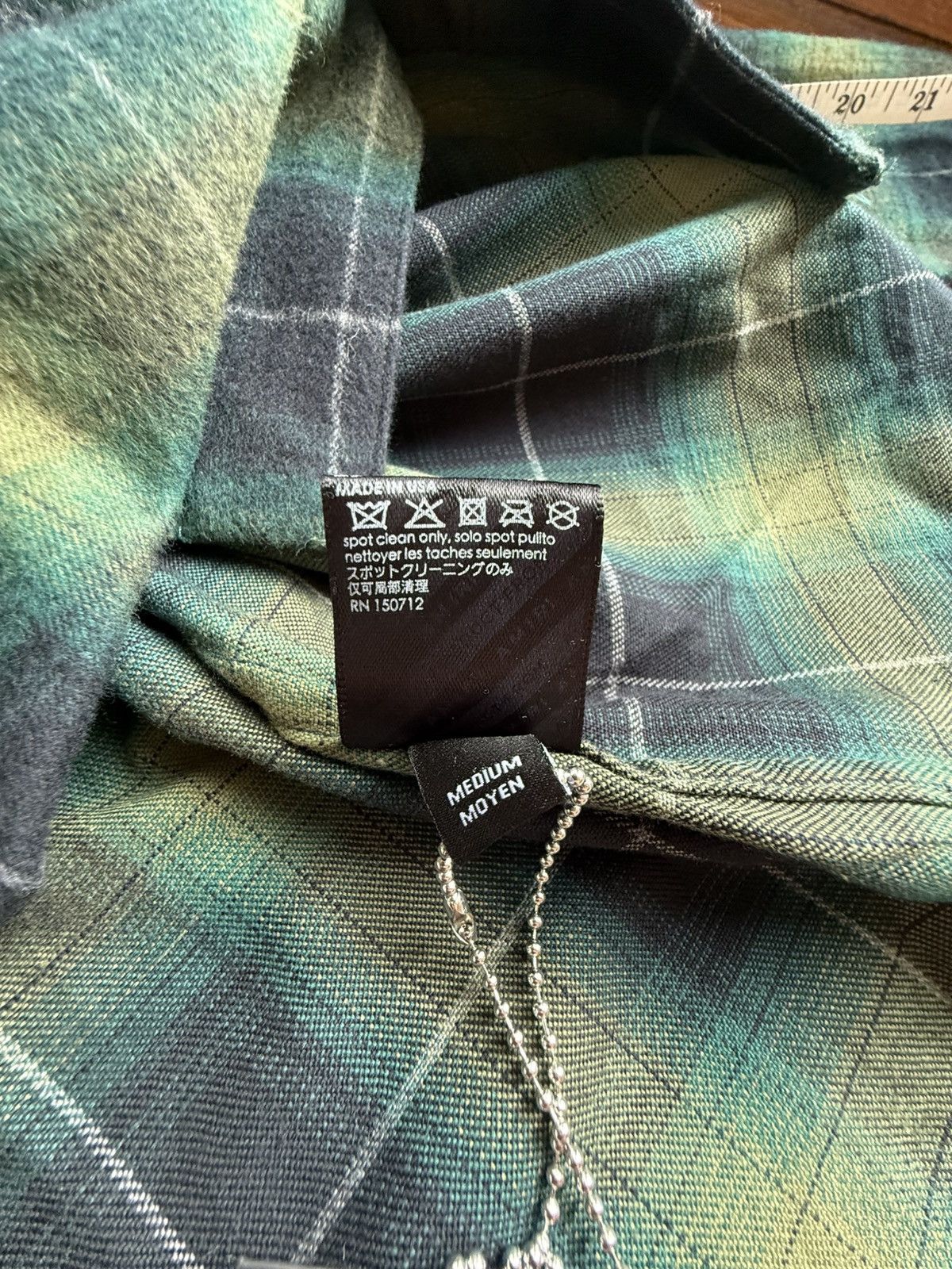 Amiri $990 Amiri leather star patch green flannel check shirt 48 Size US M / EU 48-50 / 2 - 25 Thumbnail