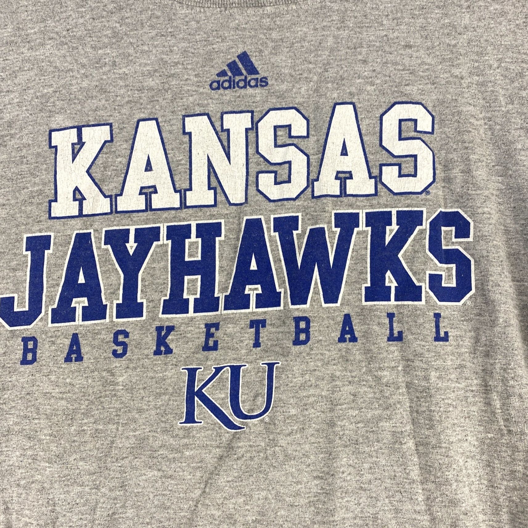 Adidas ADIDAS Kansas Jayhawks T-Shirt Mens Size S Gray Logo Size US S / EU 44-46 / 1 - 2 Thumbnail