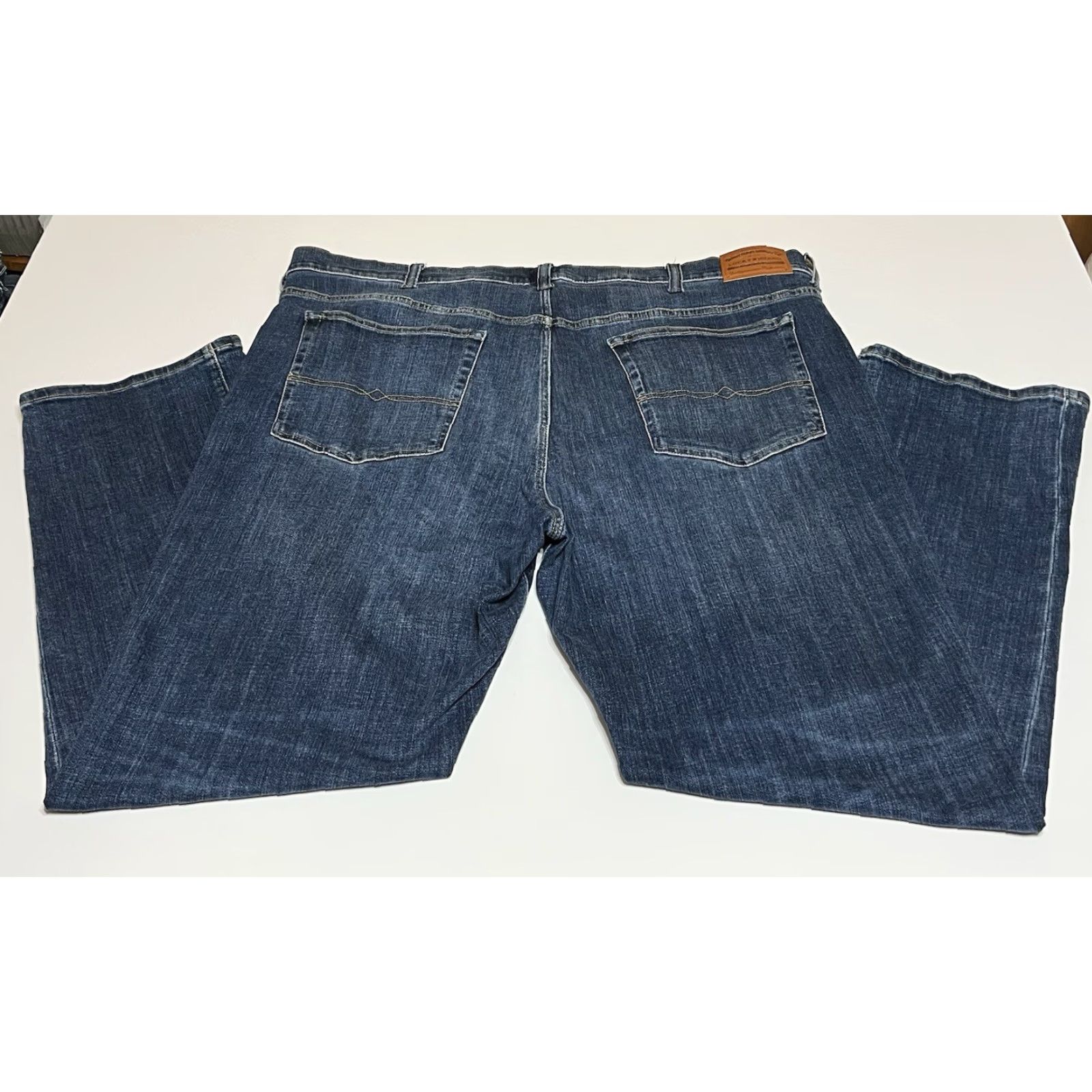 Lucky Brand Lucky Brand Athletic Fit Jeans Men 48x33 Dark Wash Denim 5-Pocket Slim Straight Stretch Button Zip High Rise Carhartt NYC? Size US 32 / EU 48 - 2 Thumbnail