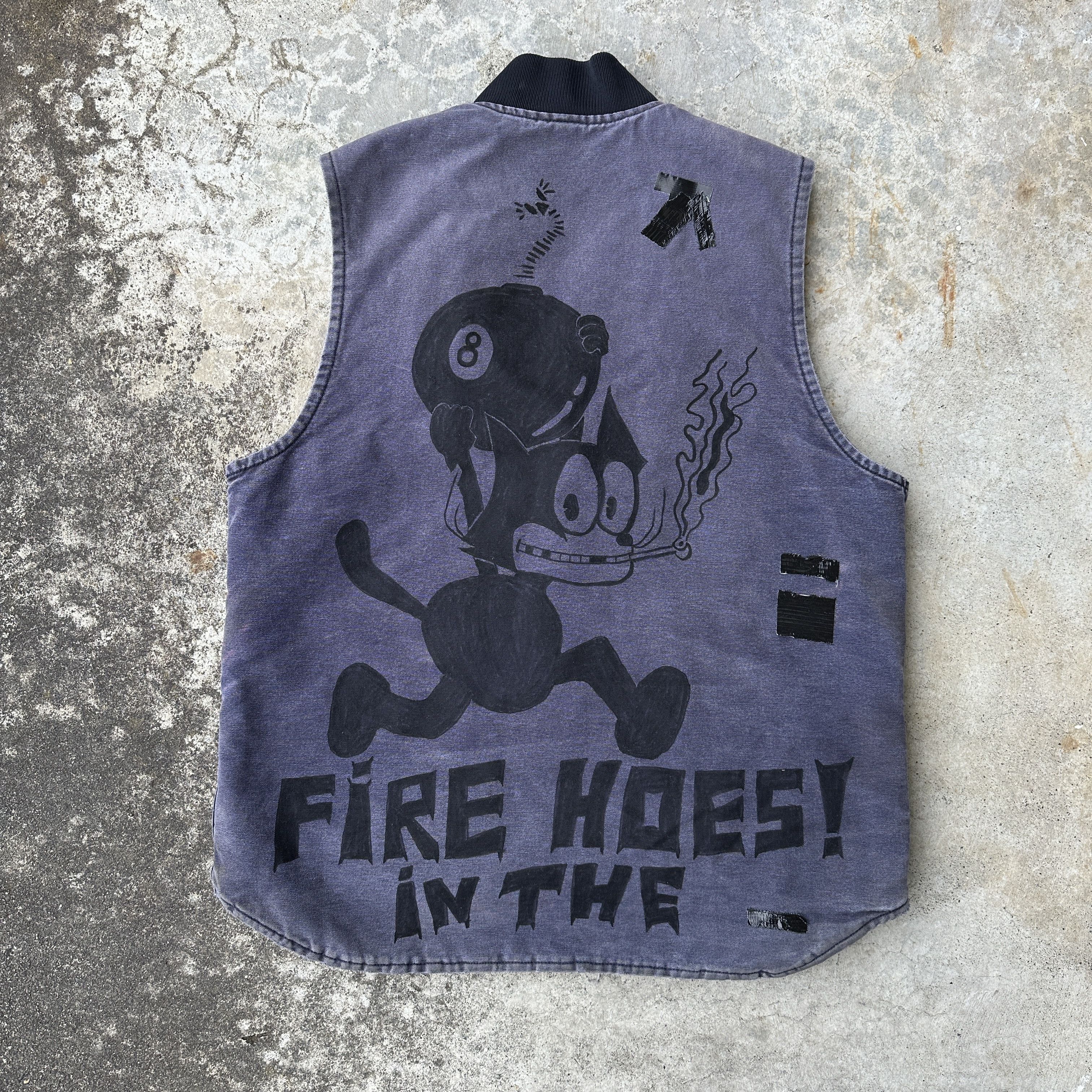 Carhartt Trashed Felix The Cat Fire In the Hoes Carhartt Sunfade vest Size US L / EU 52-54 / 3 - 1 Thumbnail