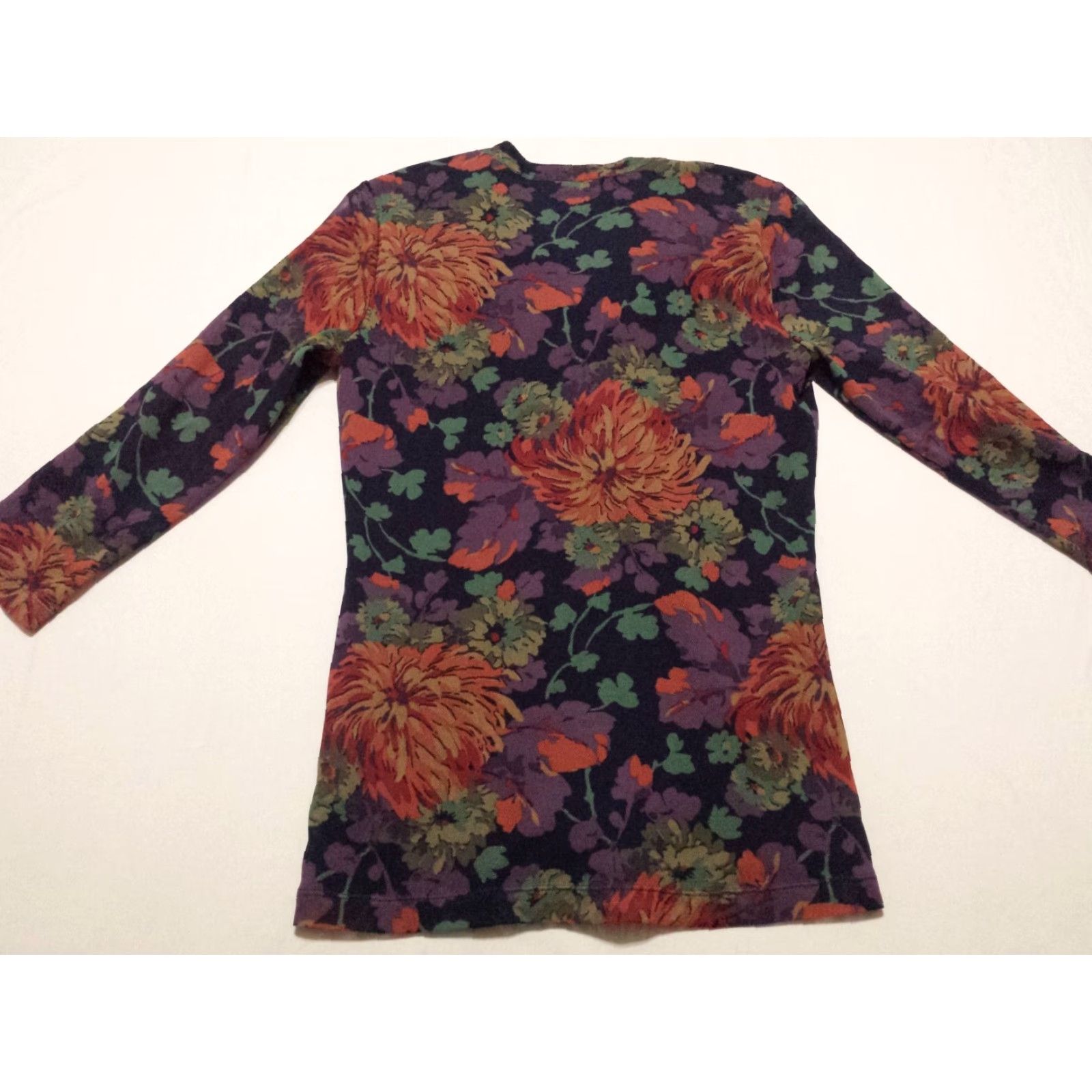 Chaps Chaps Blouse 3/4 Sleeve V-Neck Multicolor Floral Ruffled Pullover Womens Medium Size M / US 6-8 / IT 42-44 - 6 Thumbnail