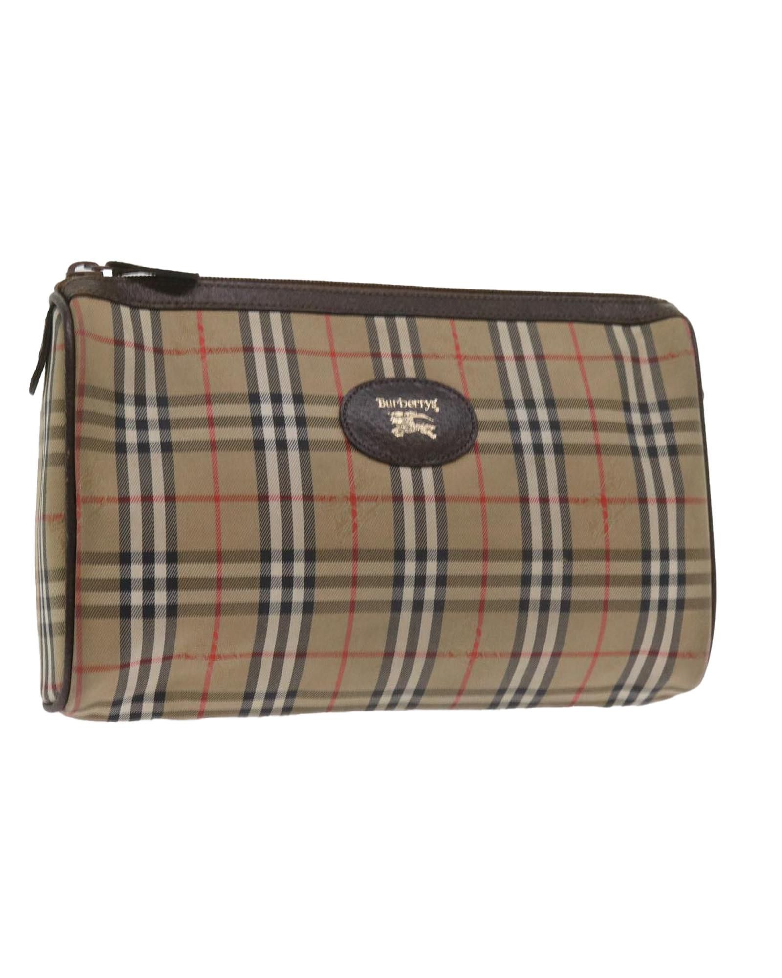 image of Burberry Chic Beige Synthetic Clutch With Timeless Style, Women's