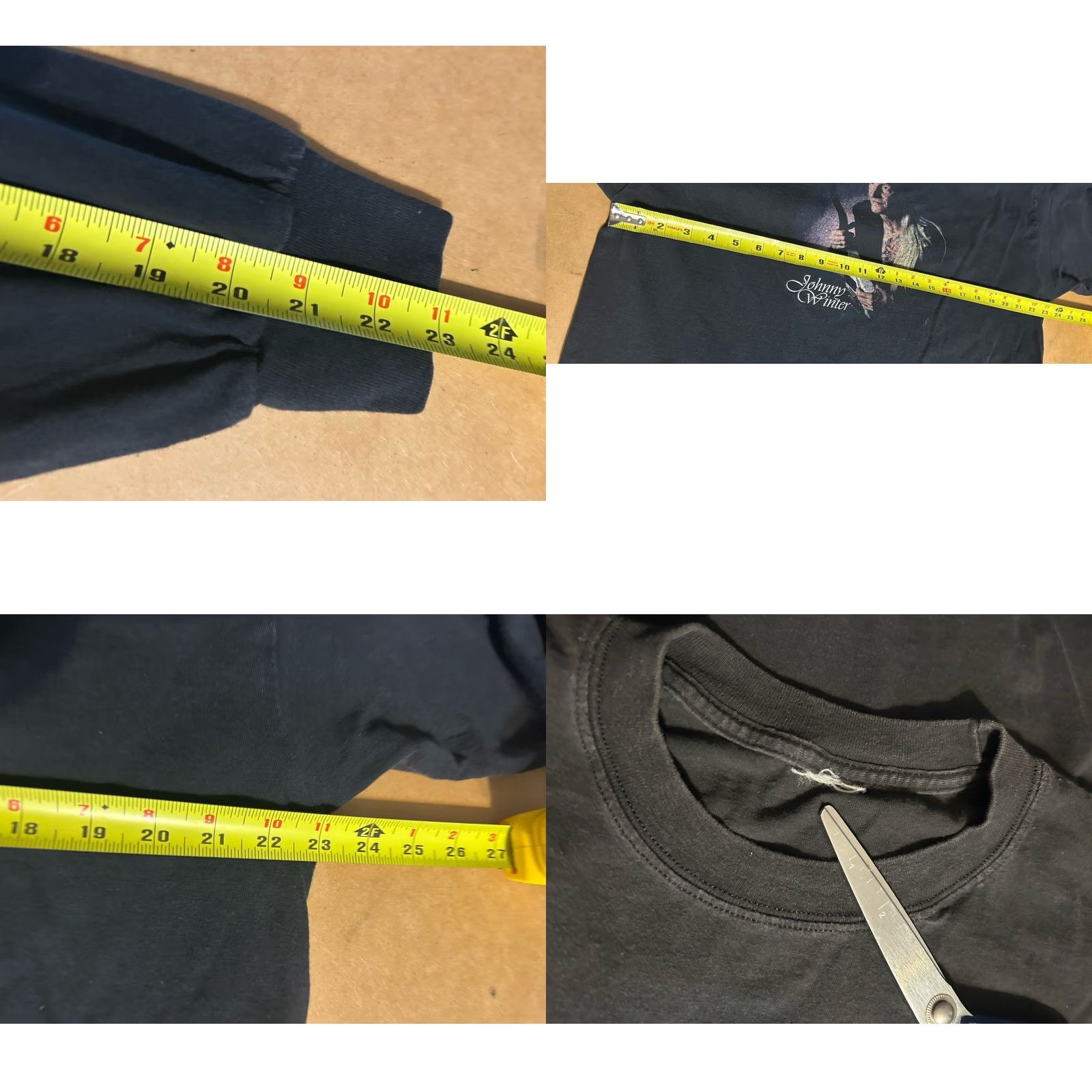 Vintage Johnny Winter Blues Rock Musician Shirt Men XL Long Sleeve Black Front Graphic Size US XL / EU 56 / 4 - 9 Thumbnail