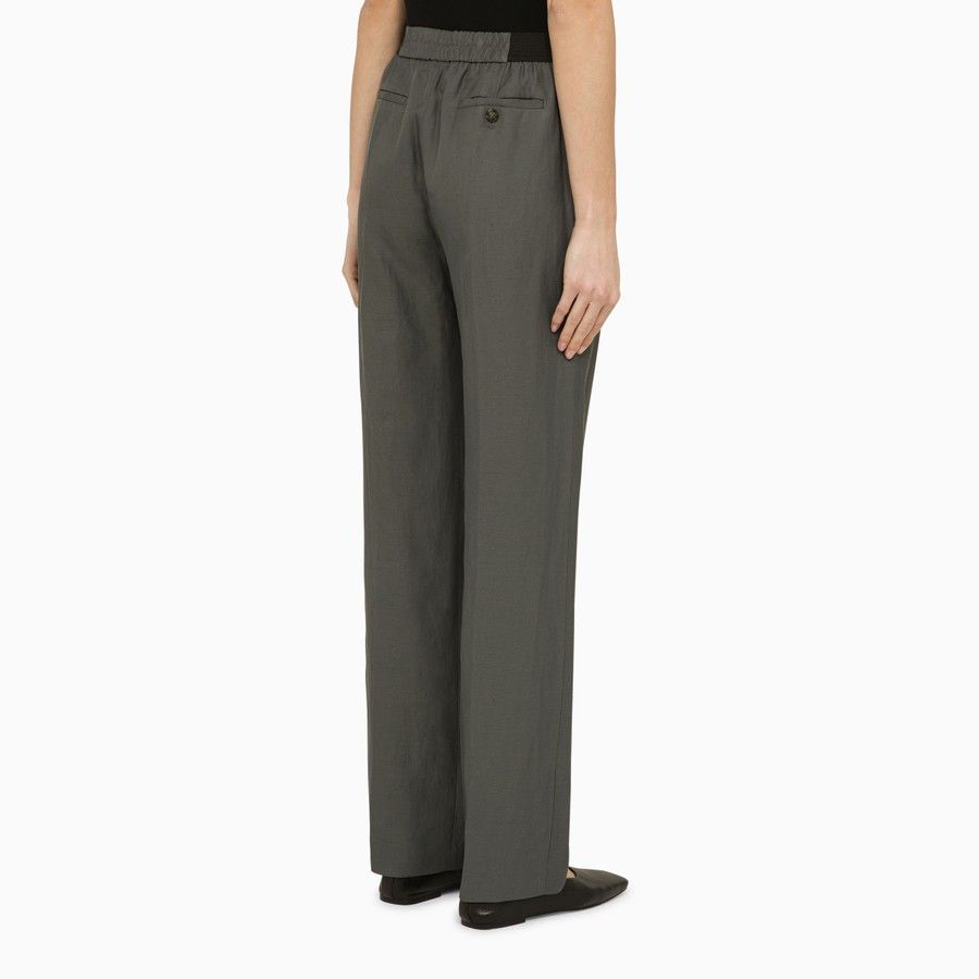 Loulou de Saison o1d2blof0824 Linen-Blend Pants in Grey Size 28" / US 6 / IT 42 - 4 Thumbnail
