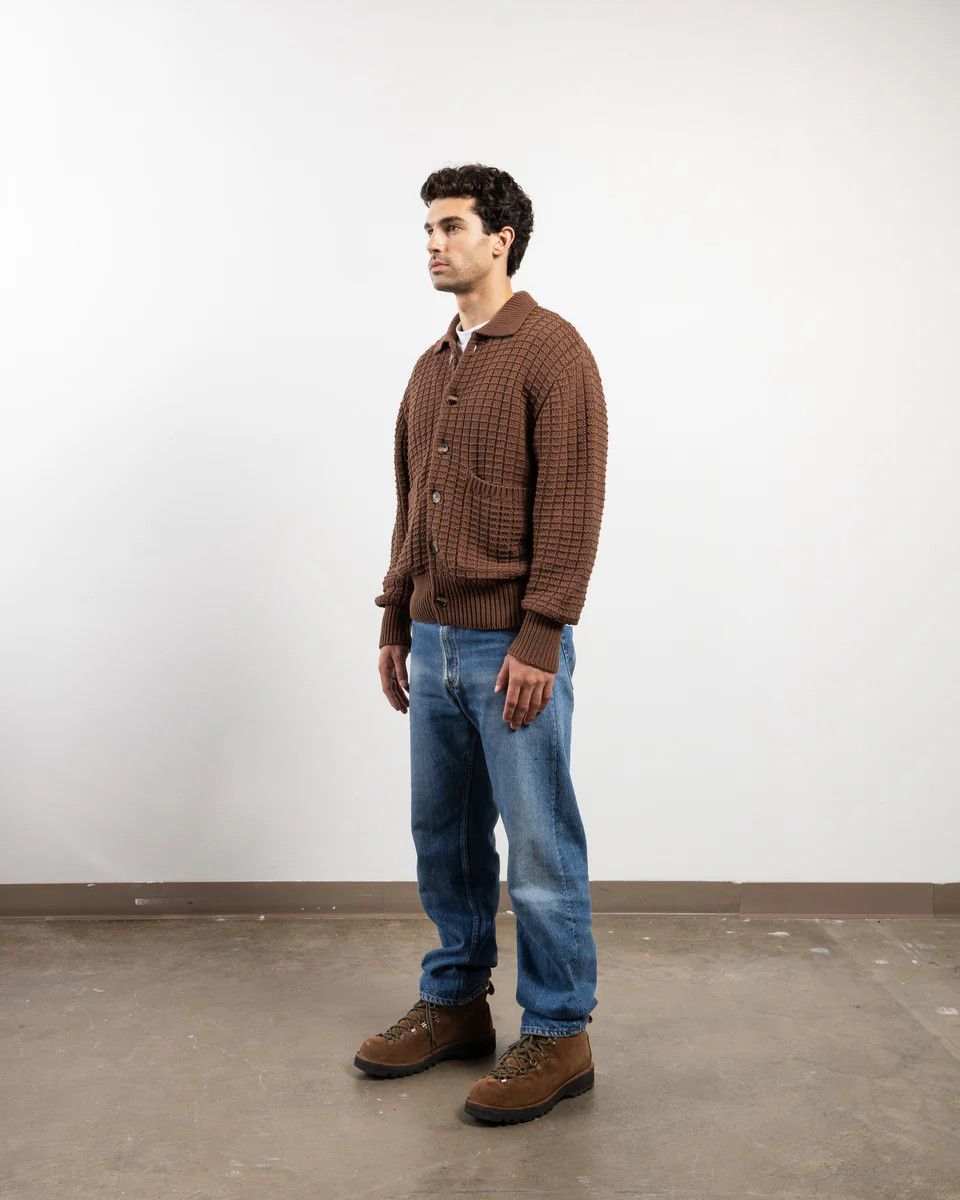 Every Other Thursday 💚 Every Other Thursday Waffle Knit Cardigan Brown NEW Size US M / EU 48-50 / 2 - 5 Thumbnail