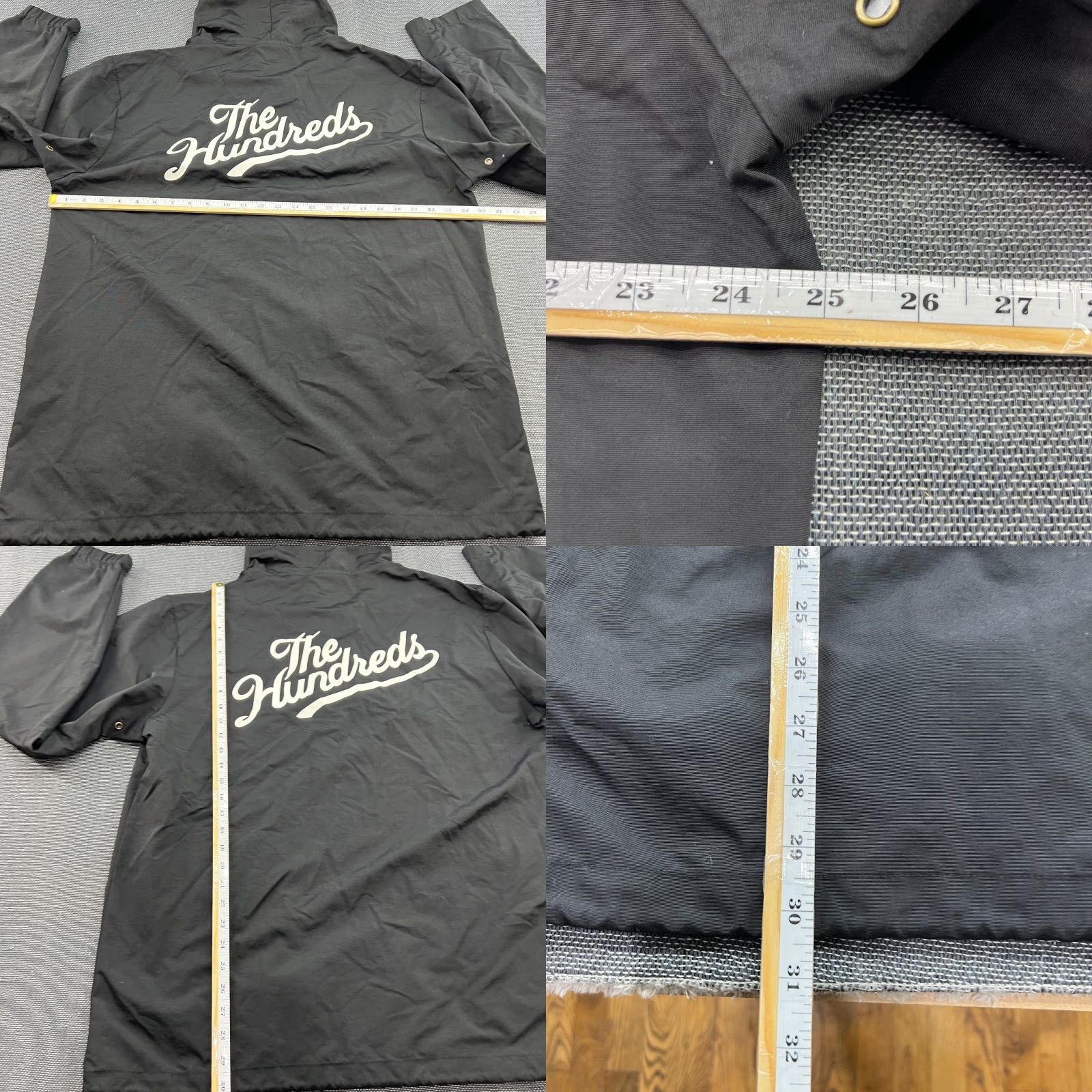 The Hundreds The Hundreds Jacket Mens XL Black Forever Slant Hooded Rain Coat Snap Front Size US XL / EU 56 / 4 - 9 Thumbnail