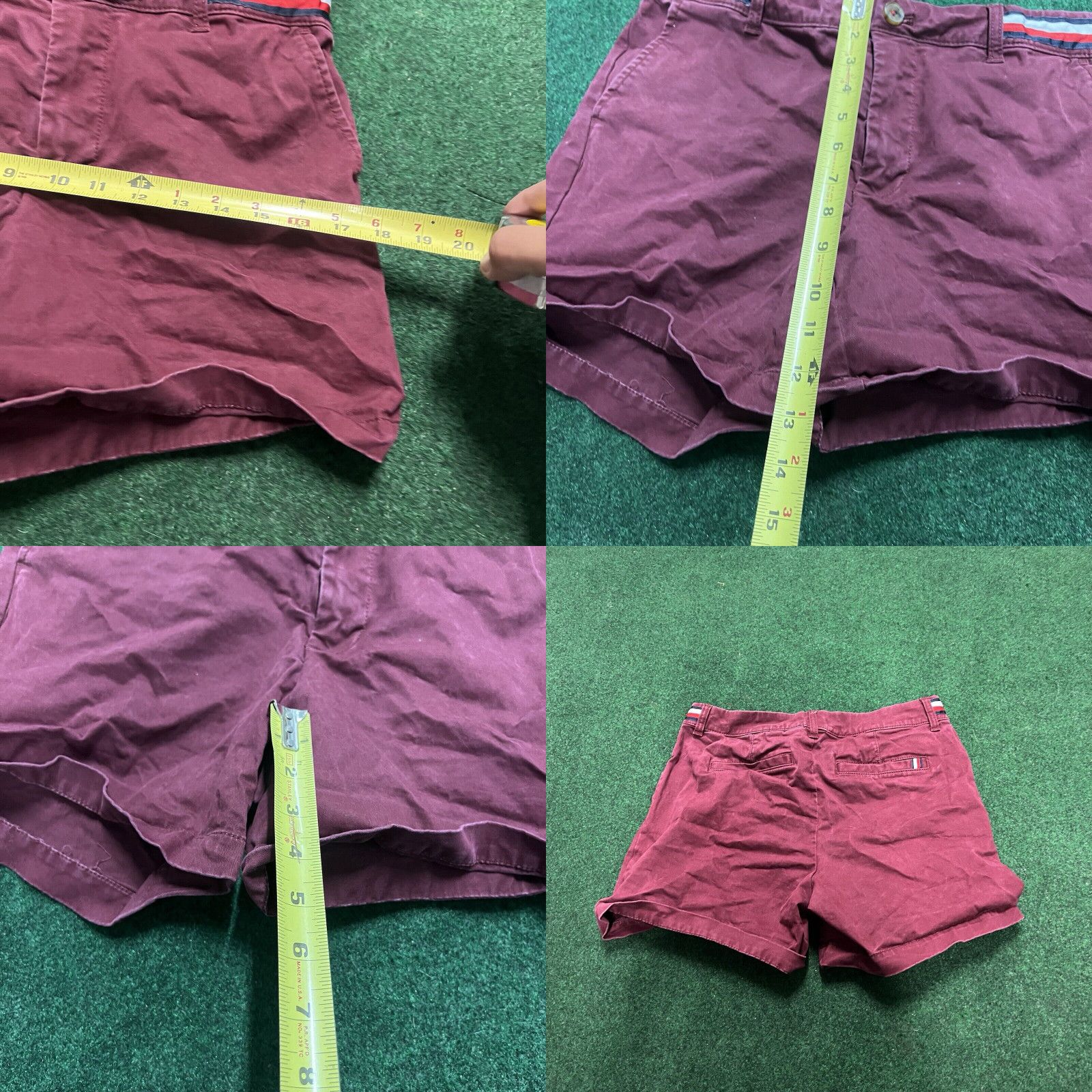 Tommy Hilfiger TOMMY HILFIGER Womens Size 4 Red 100% Cotton Flat Front Chino Shorts Size 27" / US 4 / IT 40 - 8 Thumbnail