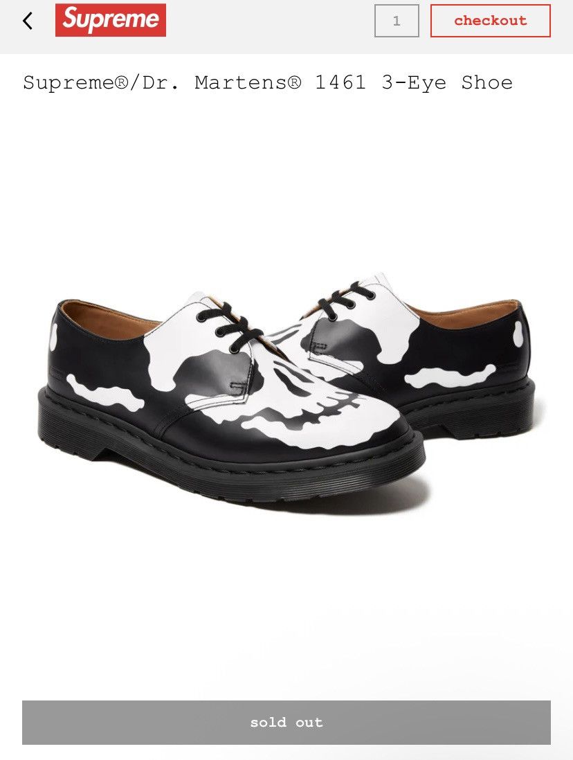 Dr. Martens × Supreme × Undercover Supreme x dr.marten 1461 3-eye shoe Size US 9 / EU 42 - 1 Thumbnail