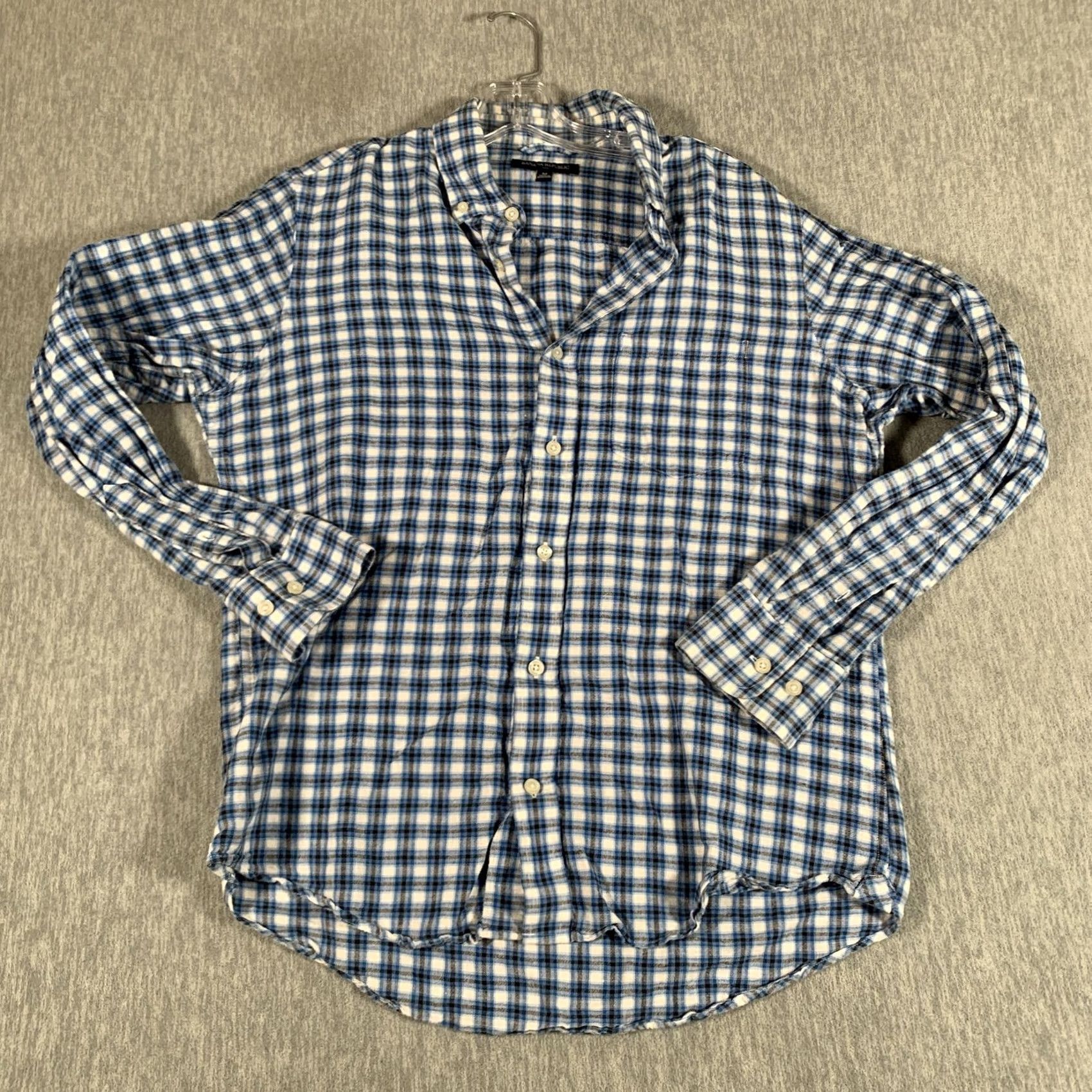 Banana Republic VINTAGE? No. Banana Republic Shirt Mens Medium Blue Check Linen Long Sleeve Button Down Size US M / EU 48-50 / 2 - 2 Thumbnail