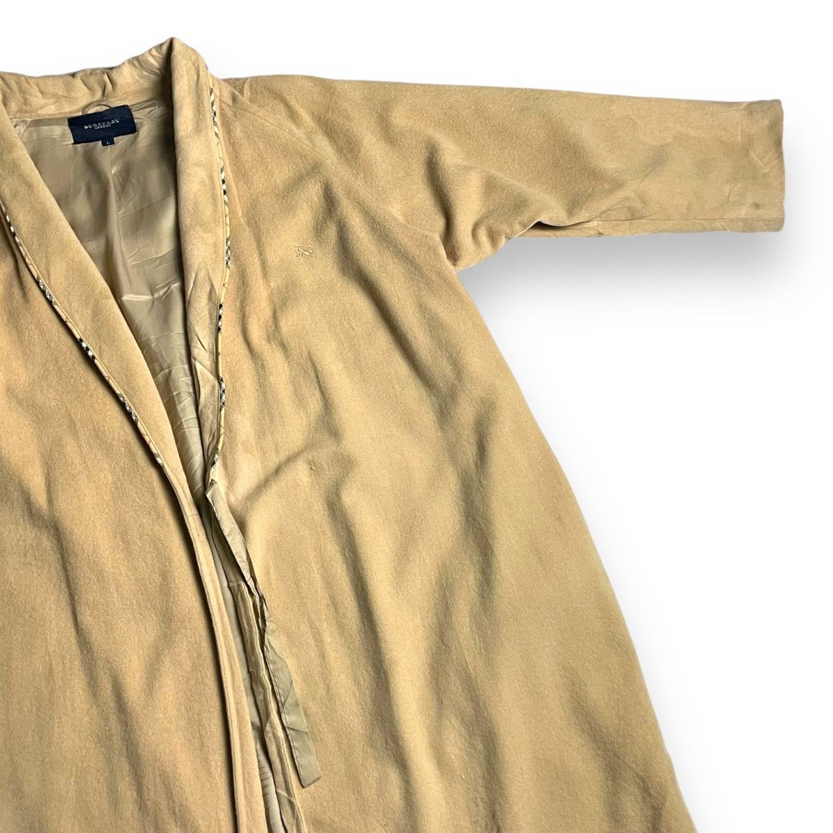 Burberry BURBERRY EMBROIDERED LOGO WOOL LONG JACKET Size US L / EU 52-54 / 3 - 6 Thumbnail