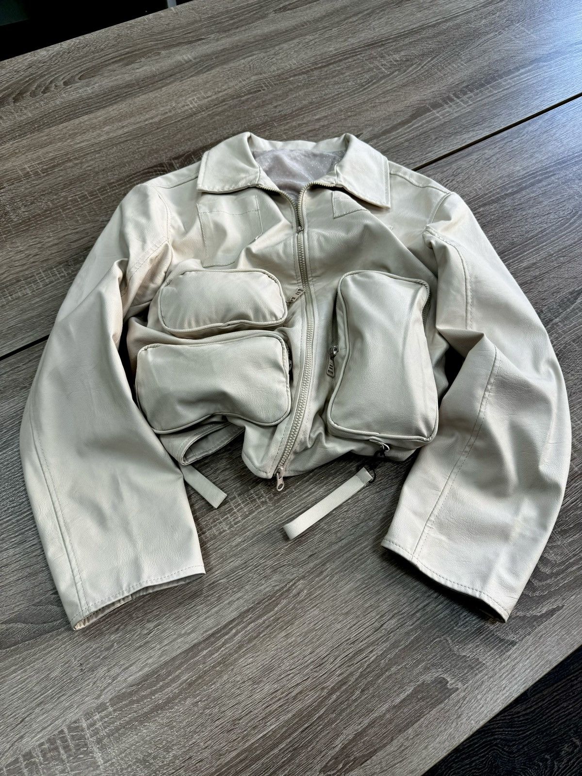 Japanese Brand Multi-pocket Cargo Junya Watanabe Style Leather Jacket Size US M / EU 48-50 / 2 - 1 Thumbnail