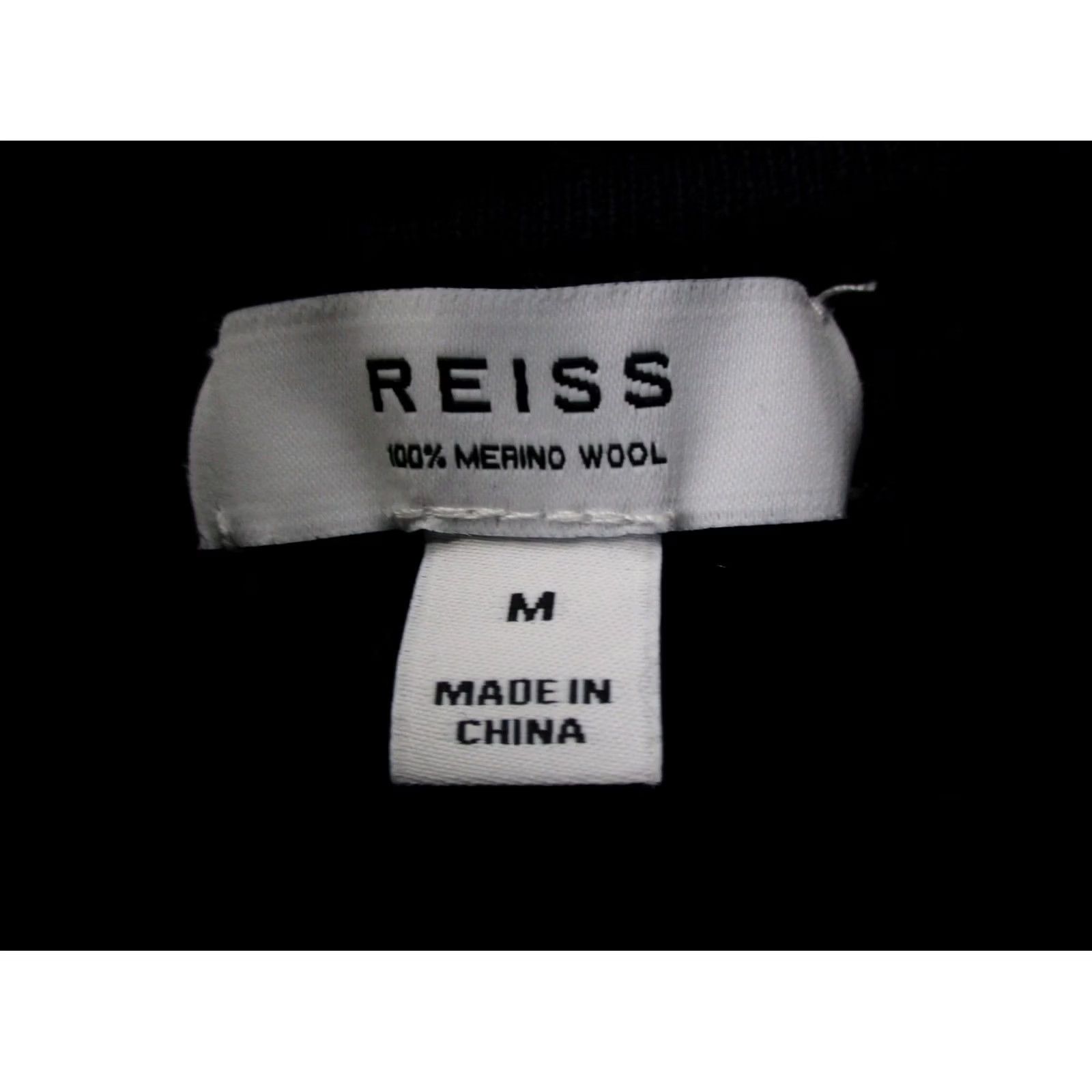 Reiss Reiss Mens Sweater Black Fleece Knit Pullover 1/4 Zip Lightweight Pockets Logo Outdoor 1/4 Zip Wool Size US M / EU 48-50 / 2 - 6 Thumbnail