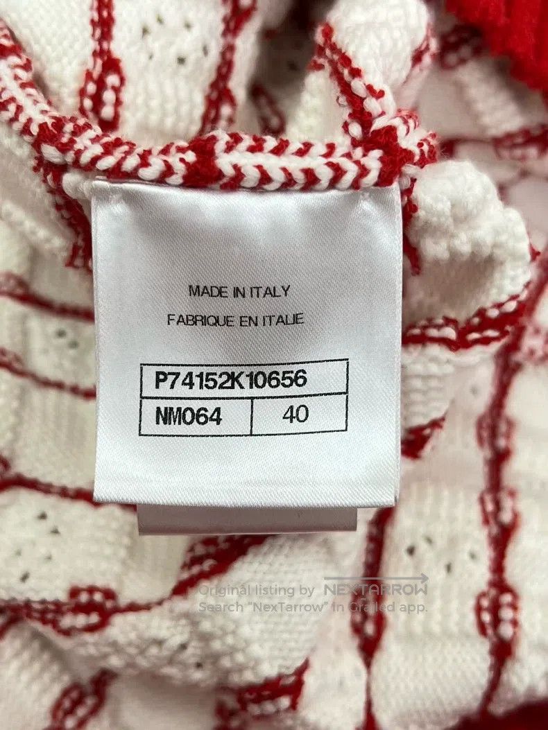 Chanel Chanel 23C early spring vacation red and white striped kni Size S / US 4 / IT 40 - 6 Thumbnail