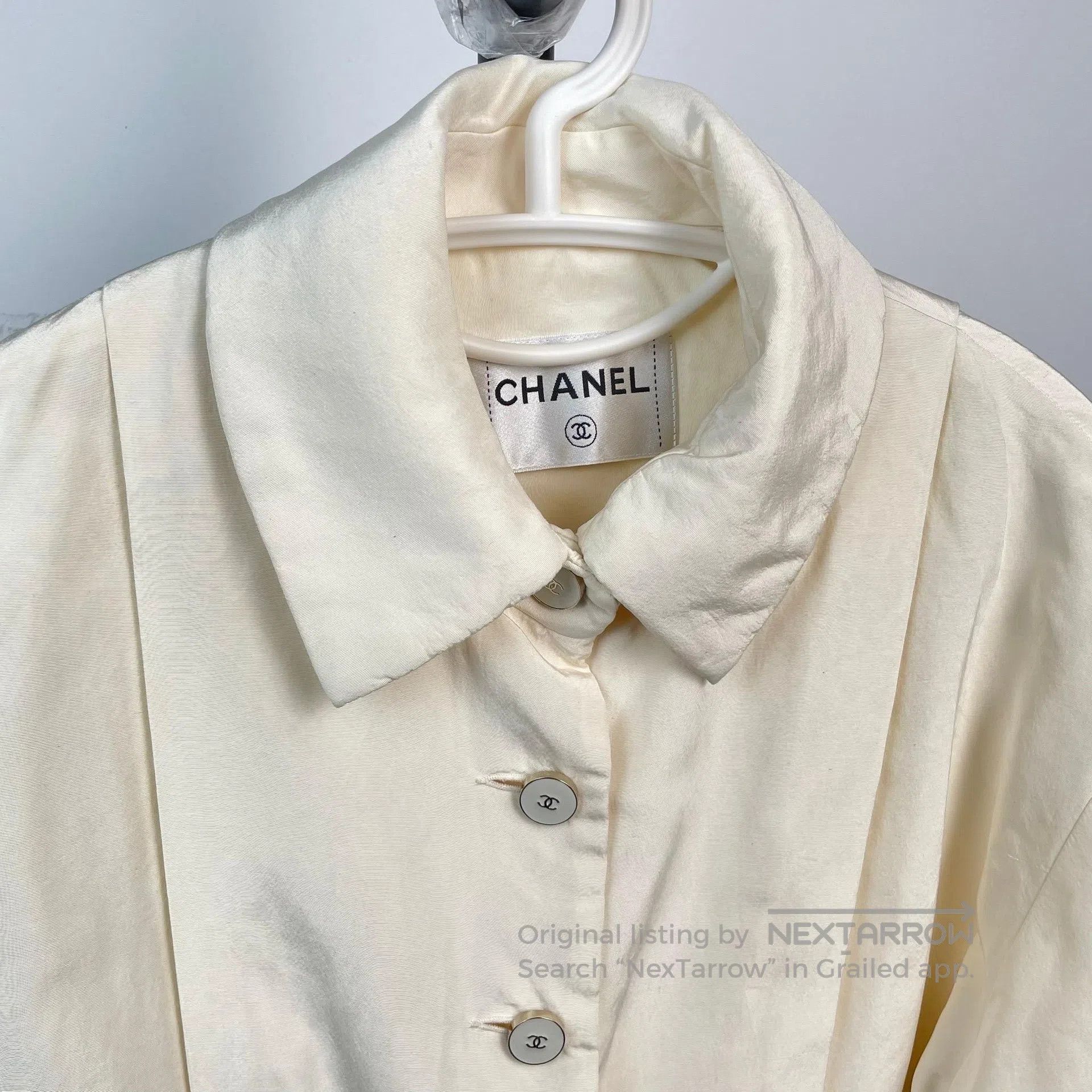 Chanel Chanel White silk bow short cotton jacket with bow on the Size XS / US 0-2 / IT 36-38 - 7 Thumbnail