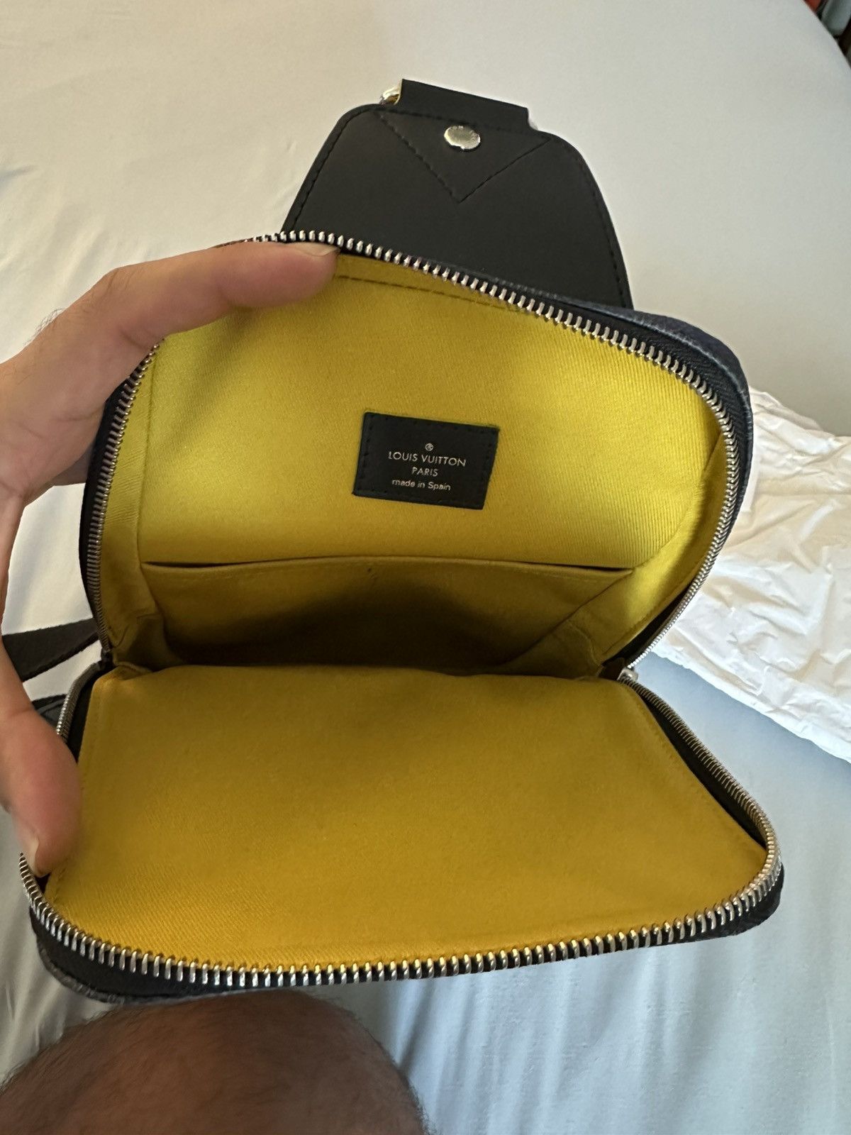 Louis Vuitton Louis Vuitton Avenue Sling Bag Bag Damier Graphite Yellow Size ONE SIZE - 9 Thumbnail