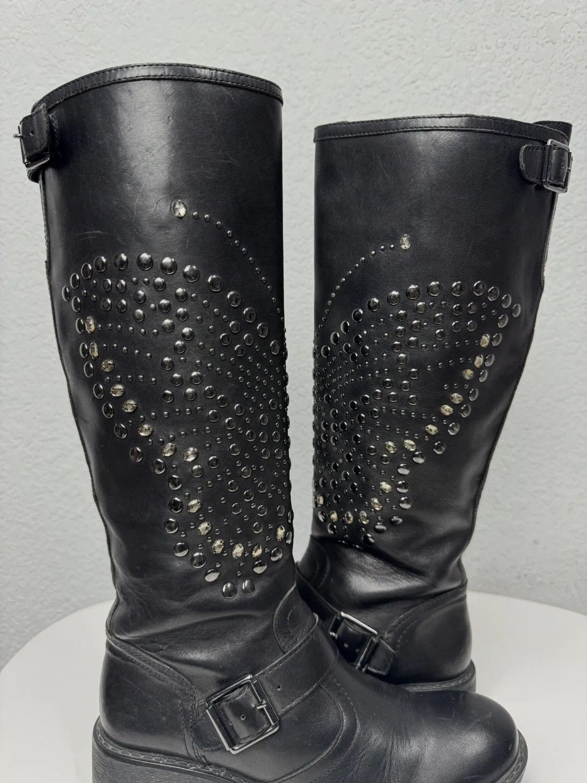 ASH Vintage Leather High Heel Boots Avantgarde Gothic Y2K Guidi Size US 6 / IT 36 - 11 Thumbnail