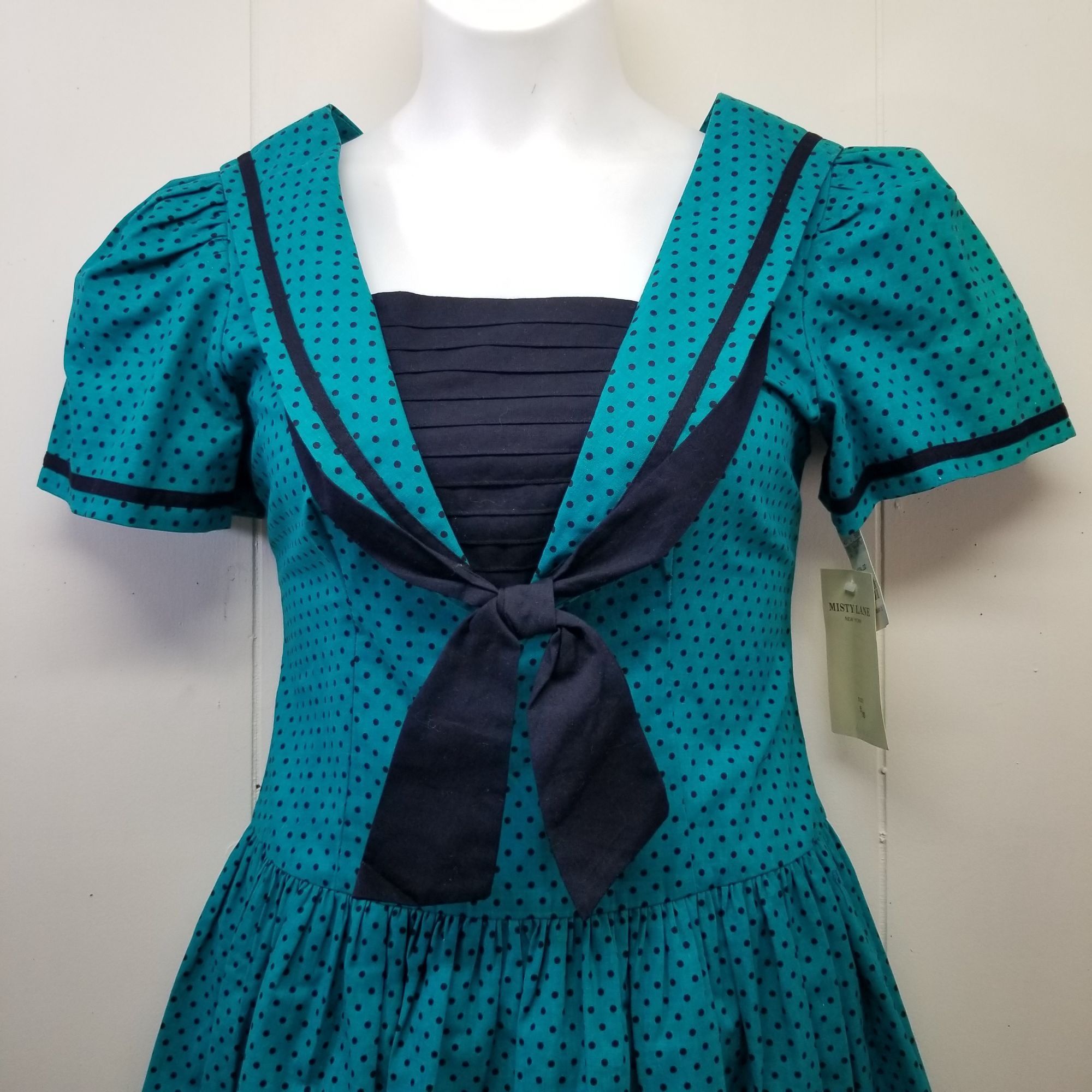 Other Misty Lane 9 10 Sailor Dress Green Black Polka Dot Vintage C Size L / US 10 / IT 46 - 8 Thumbnail