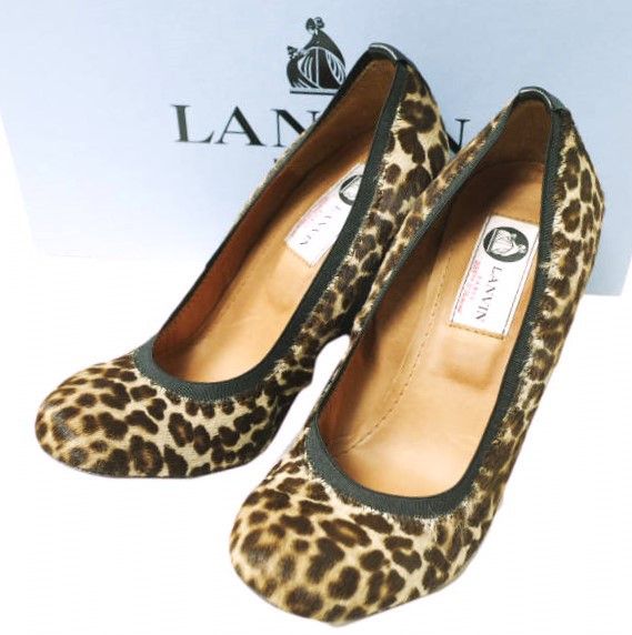 Lanvin Lanvin Lanvin WEDGE BALLERINE Calf Hair Wedge Pumps Leather Shoes 360-49725-391 DUTY FREE for USA Size ONE SIZE - 1 Thumbnail