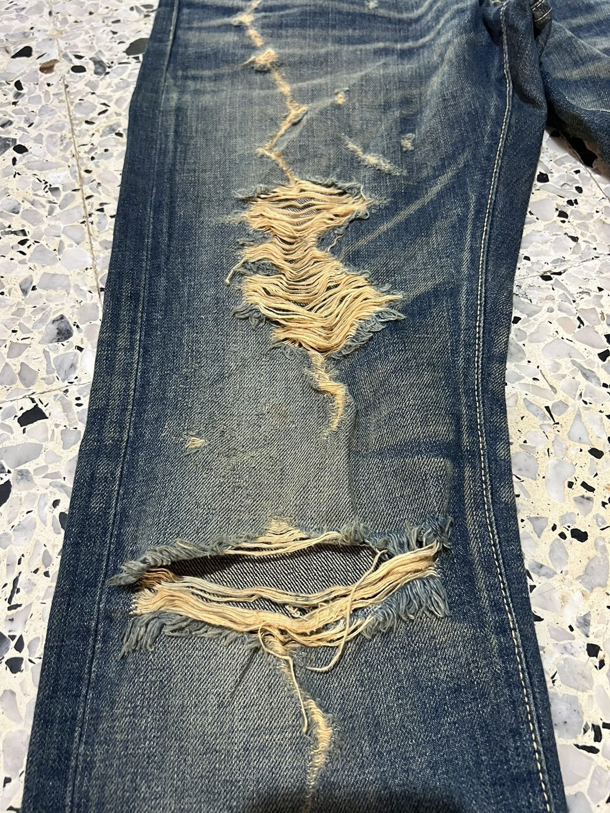 Japanese Brand GLAMB JAPANESE DISTRESSED DENIM JEANS Size US 34 / EU 50 - 6 Thumbnail