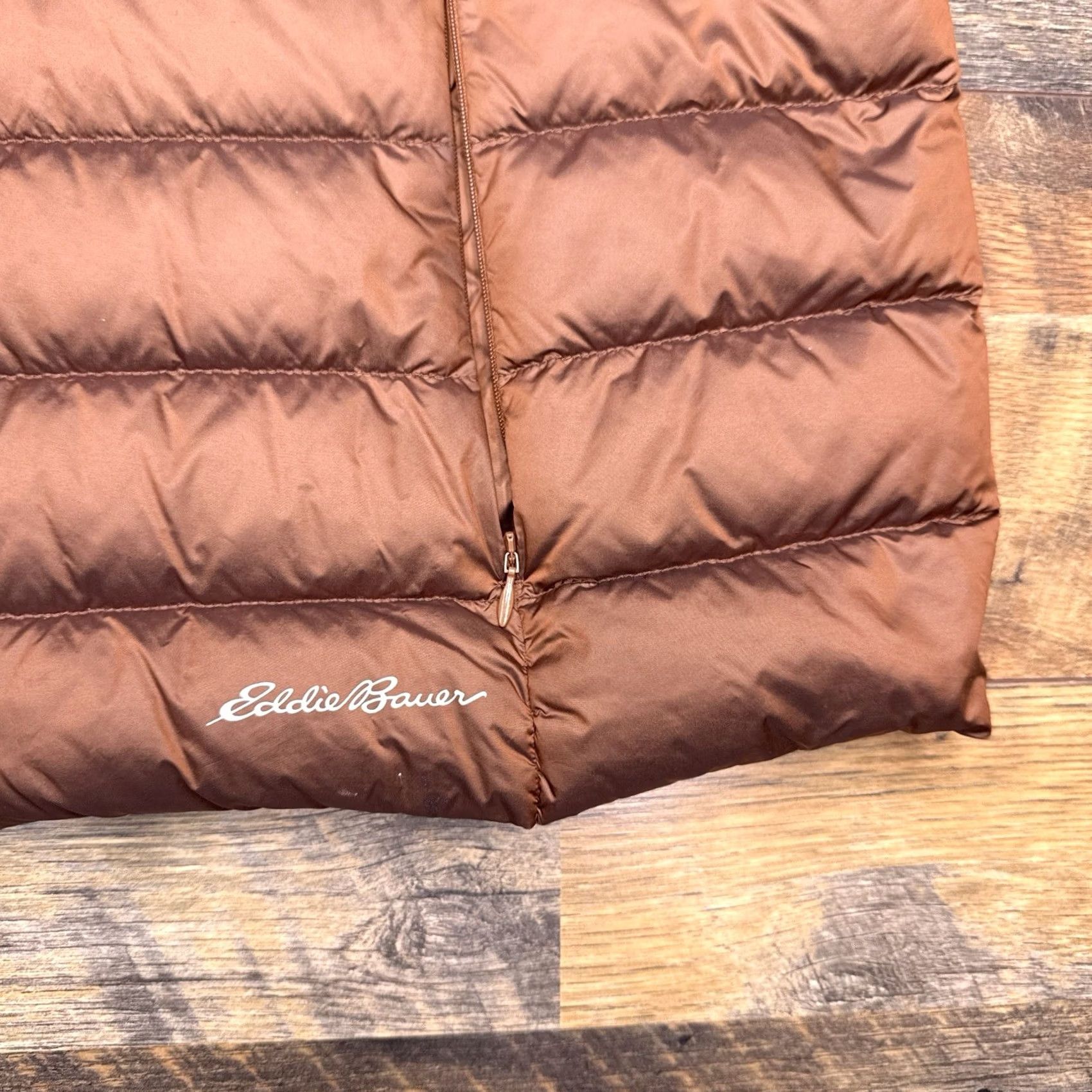 Eddie Bauer Eddie Bauer Puffer Jacket Womens 2XL Brown EB650 Nylon Softshell Down Zip Long Sleeve Coat Jacket Size XXL / US 16-18 / IT 52-54 - 5 Thumbnail