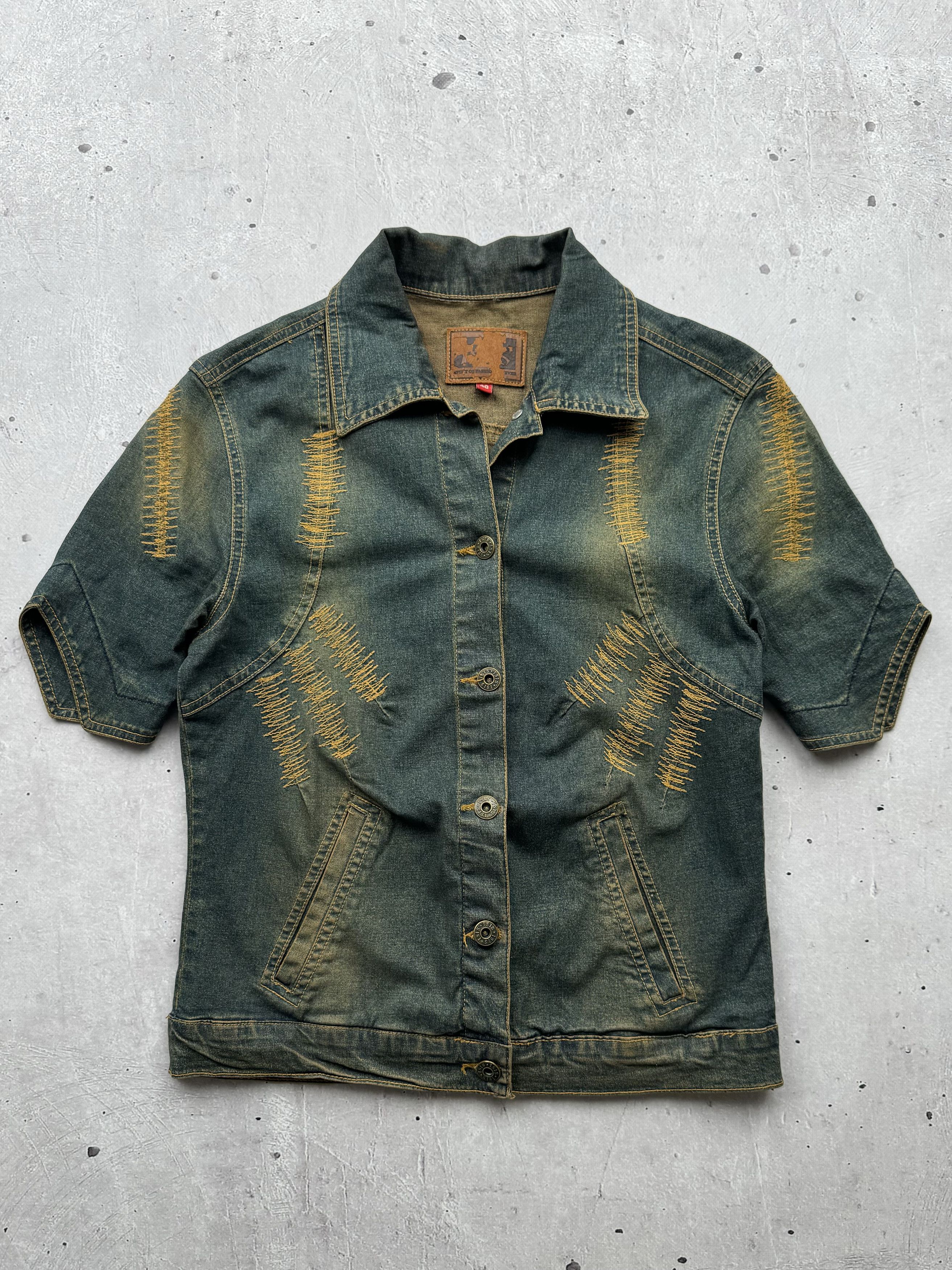 Olive Garden Denim Jacket Grailed
