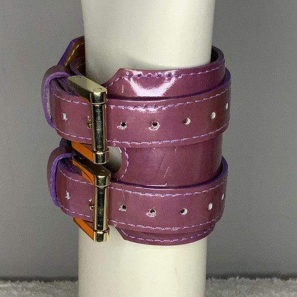 Louis Vuitton Louis Vuitton Wrap Bracelet in Purple Monogram Leather Size ONE SIZE - 11 Thumbnail
