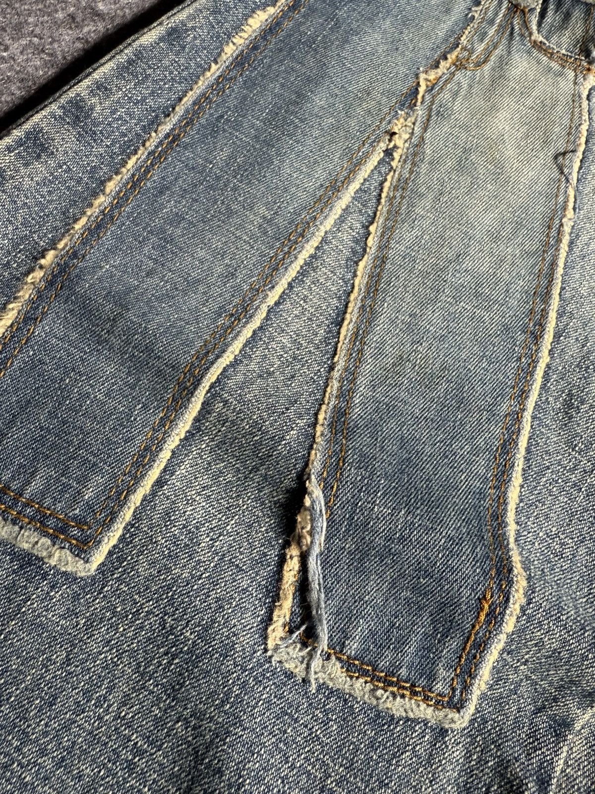 Beauty Beast × Japanese Brand Ignition Trompe L’oeil Pants On Pants Patched Denim Jeans Size US 27 - 10 Thumbnail