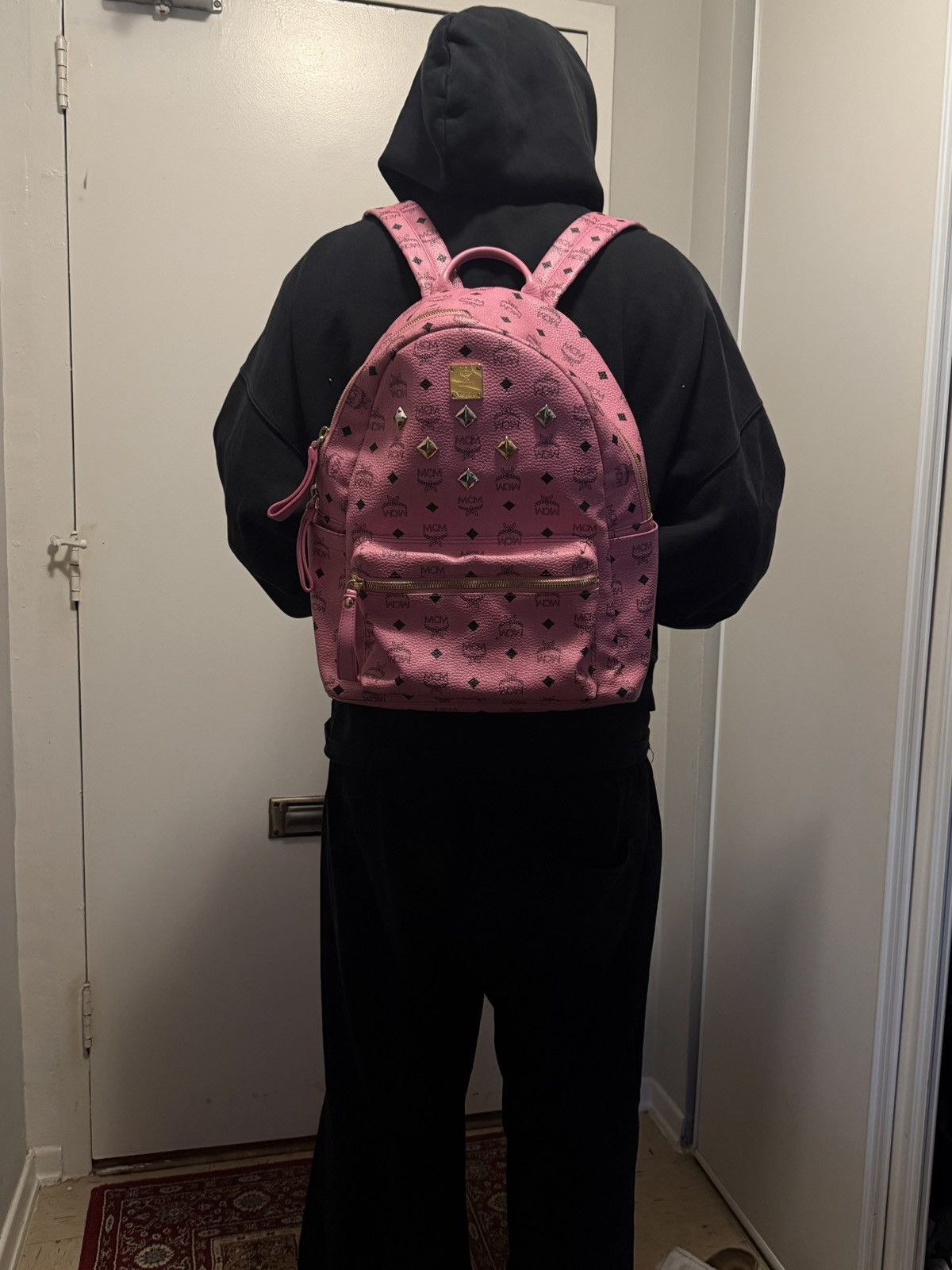 MCM MCM Visetos ‘Pink’ Studs Backpack Size ONE SIZE - 11 Thumbnail