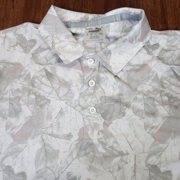 Puma Puma Cloudspun Leaves AOP Pattern Athletic Polo Shirt SAMPLE Size US M / EU 48-50 / 2 - 1 Thumbnail