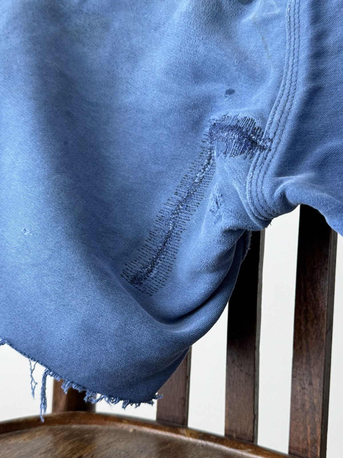 Vetra 1970s Vintage French Workwear Sanfor Thrashed Heavy Shorts Size US 30 / EU 46 - 8 Thumbnail