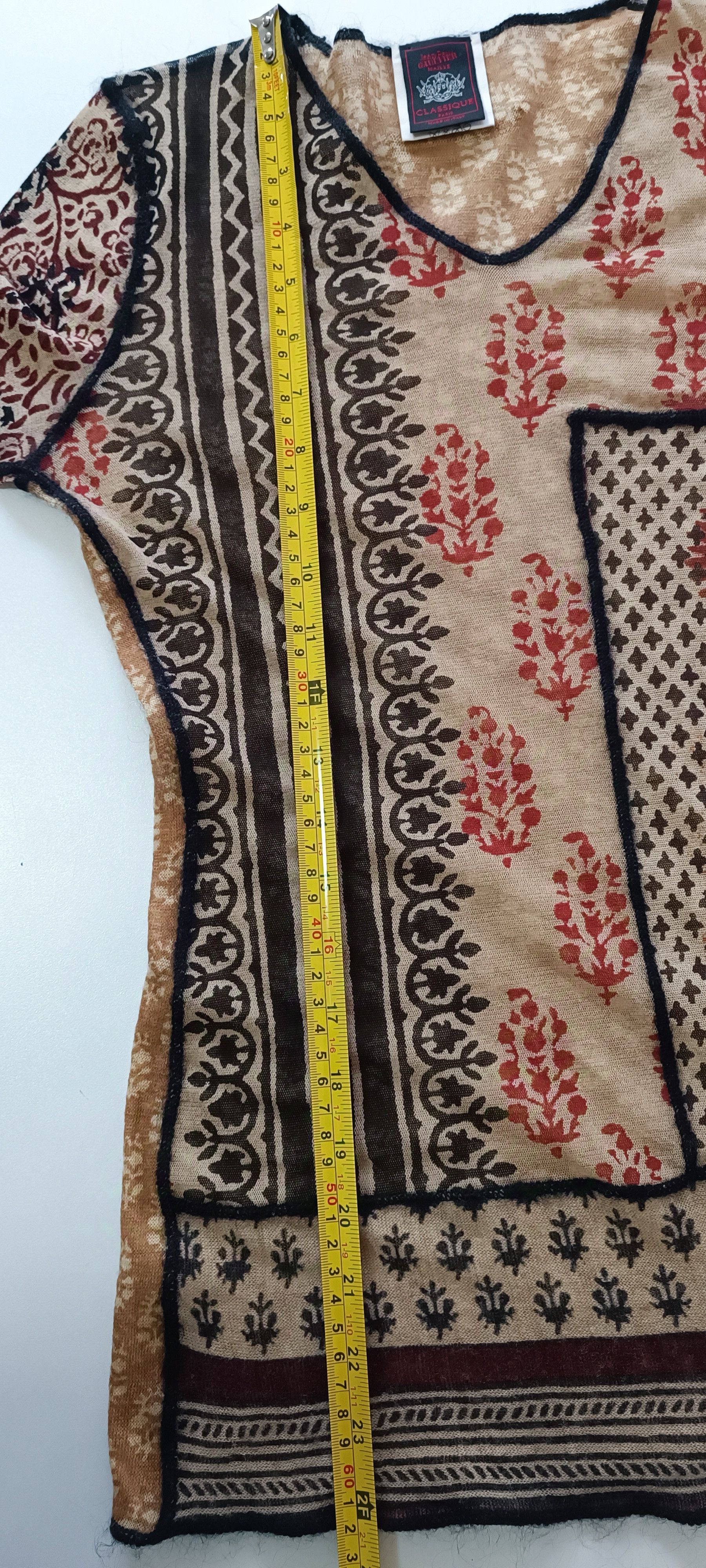 Jean Paul Gaultier FW2000/01- Bi-material top - tribal and floral - Patchwork Size S / US 4 / IT 40 - 11 Thumbnail