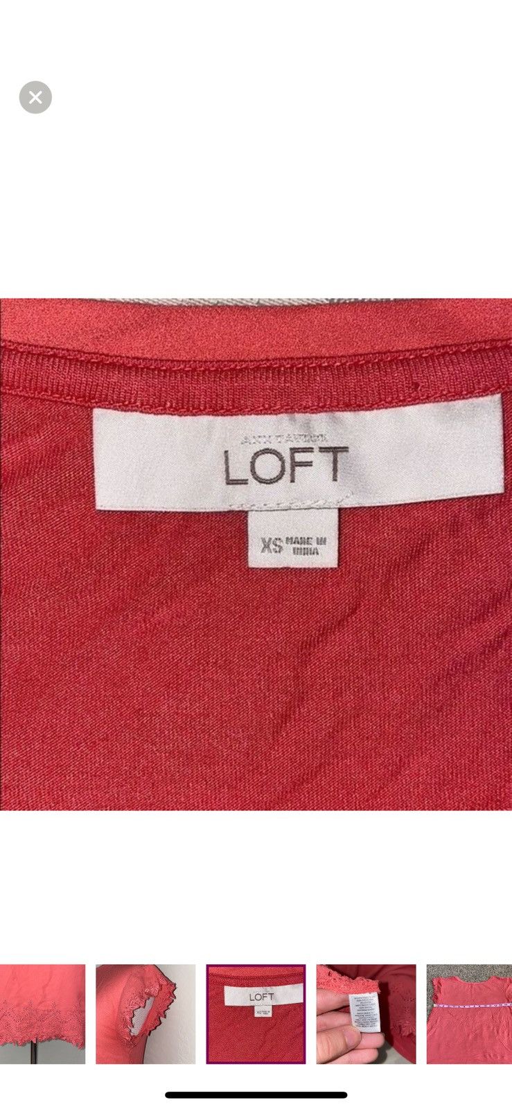 Loft Ann Taylor loft XS eyelet trim tee Size XS / US 0-2 / IT 36-38 - 2 Thumbnail