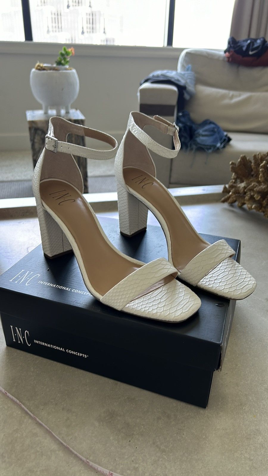 I.N.C Women’s white Sandals with a heel Size US 9.5 / IT 39.5 - 1 Thumbnail