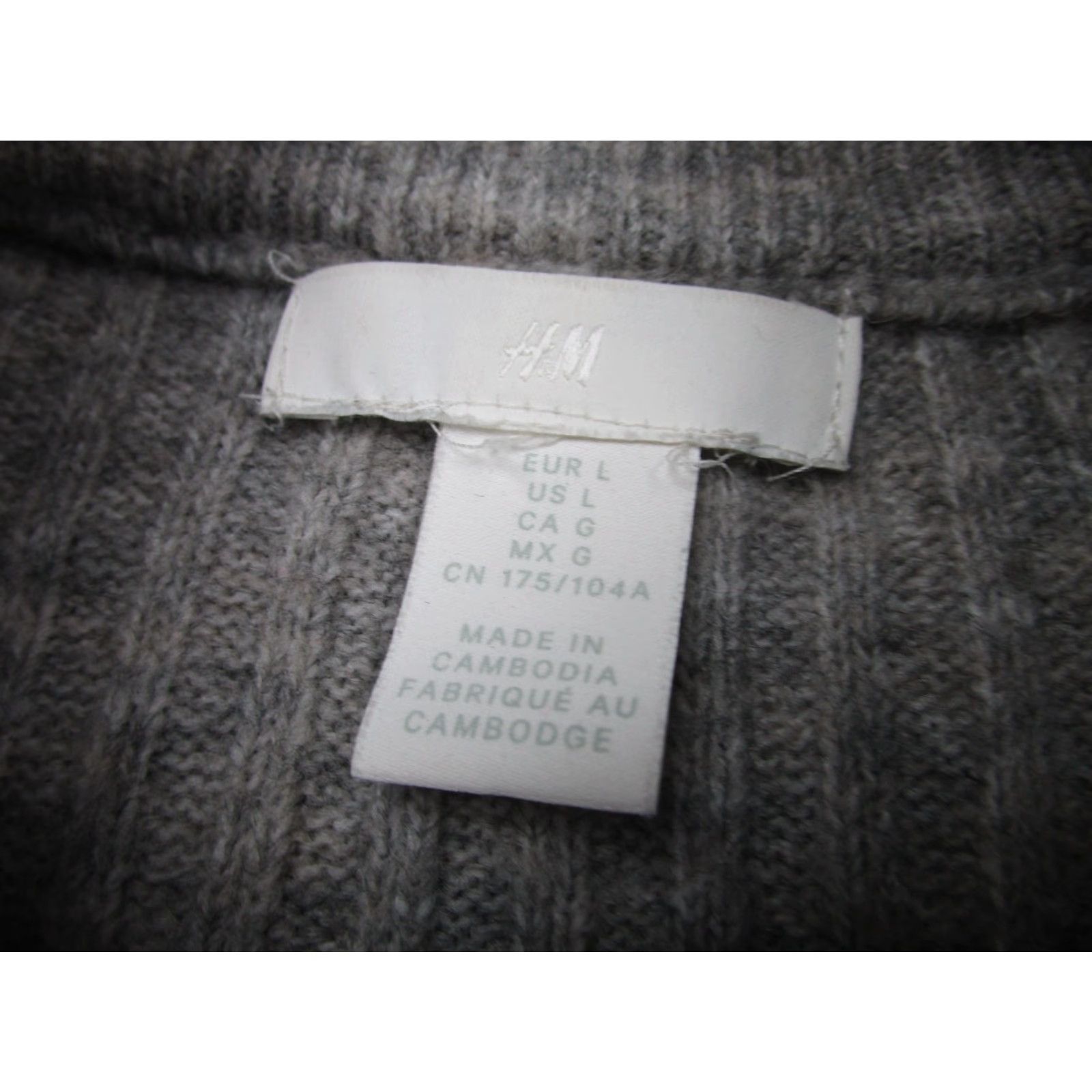 H&M H&M Sweater Womens Large Gray High Neck Ribbed Knit Pullover Oversized Baggy Size L / US 10 / IT 46 - 5 Thumbnail