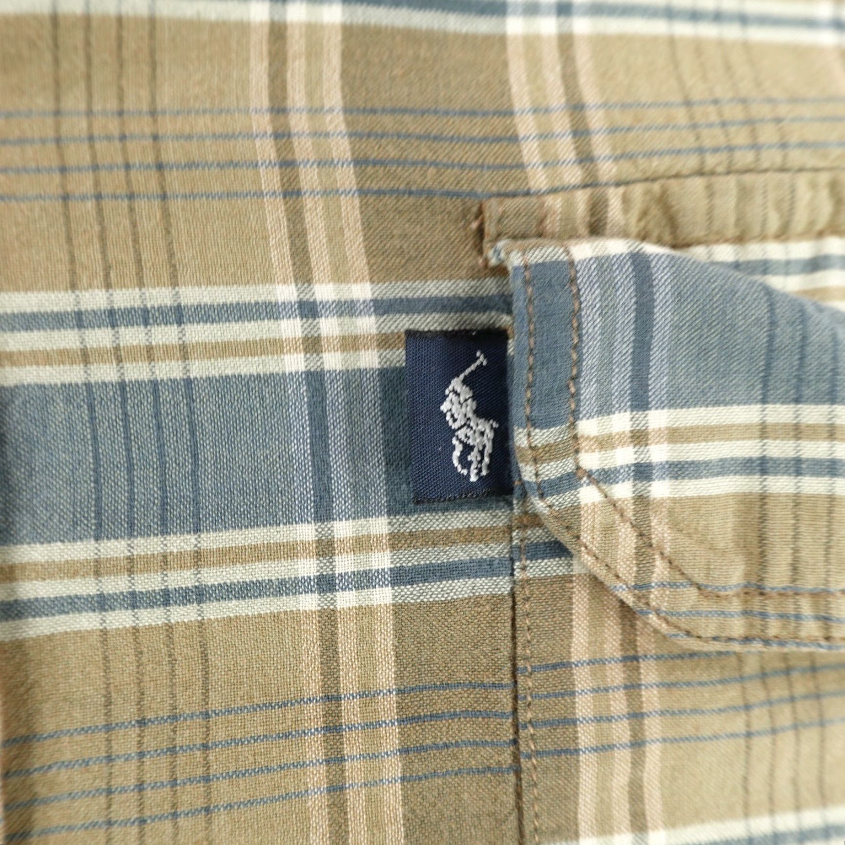 Polo Ralph Lauren VINTAGE Polo Ralph Lauren Shirt Mens 2XL Plaid Button-Up Casual Cotton Brown Blue 90s Polo Pony Mens Size US XXL / EU 58 / 5 - 4 Thumbnail