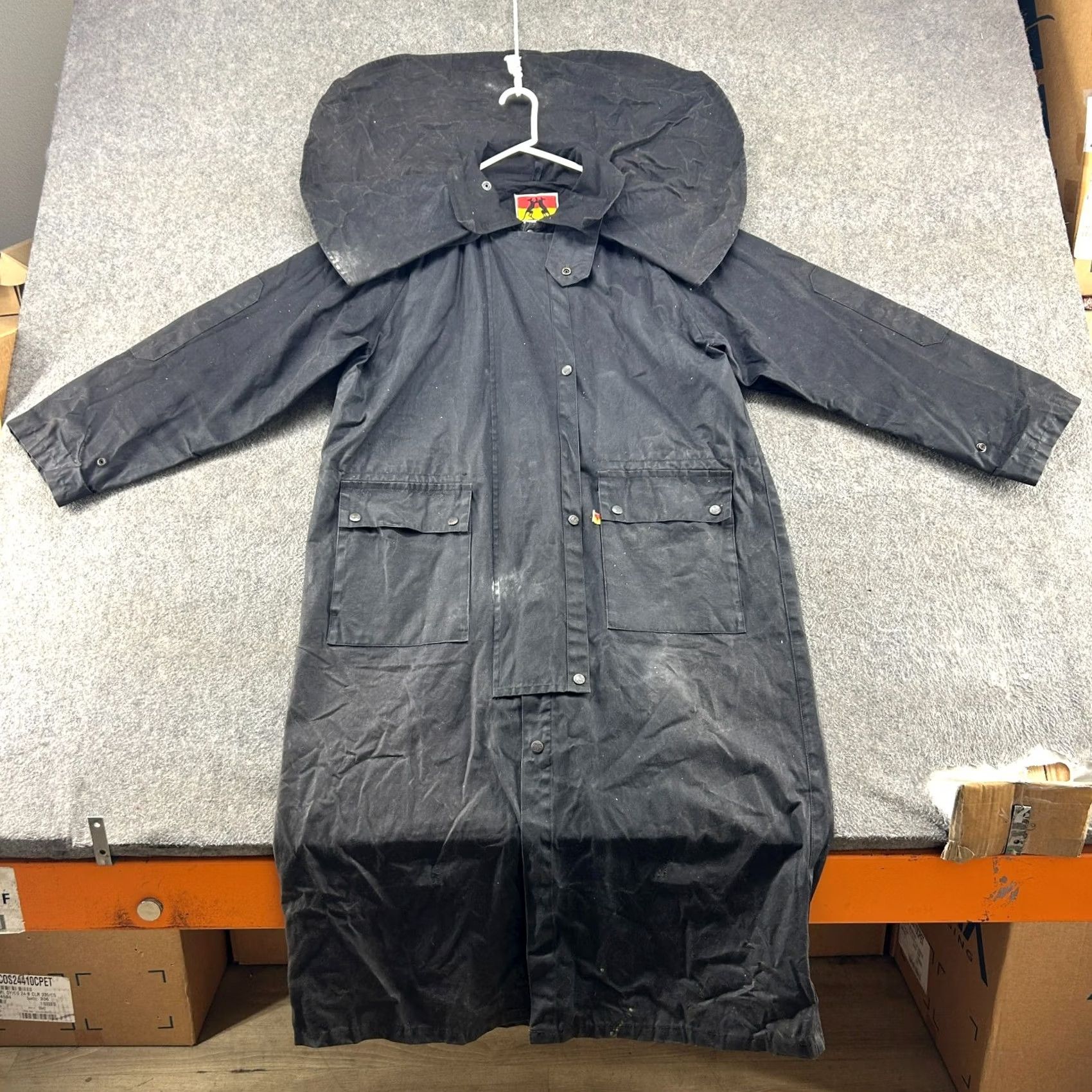 CLOT Kakadu Traders Coat Mens L Black Duster Oilskin Waxed Tin Cloth 1032 Australia Coat Weatherproof Waxed Hooded Long Trench Black Mens L Size US L / EU 52-54 / 3 - 3 Thumbnail