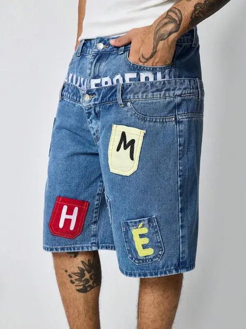 Japanese Brand Doule Waistband Y2k Shorts Jorts Denim Size US 34 / EU 50 - 4 Thumbnail