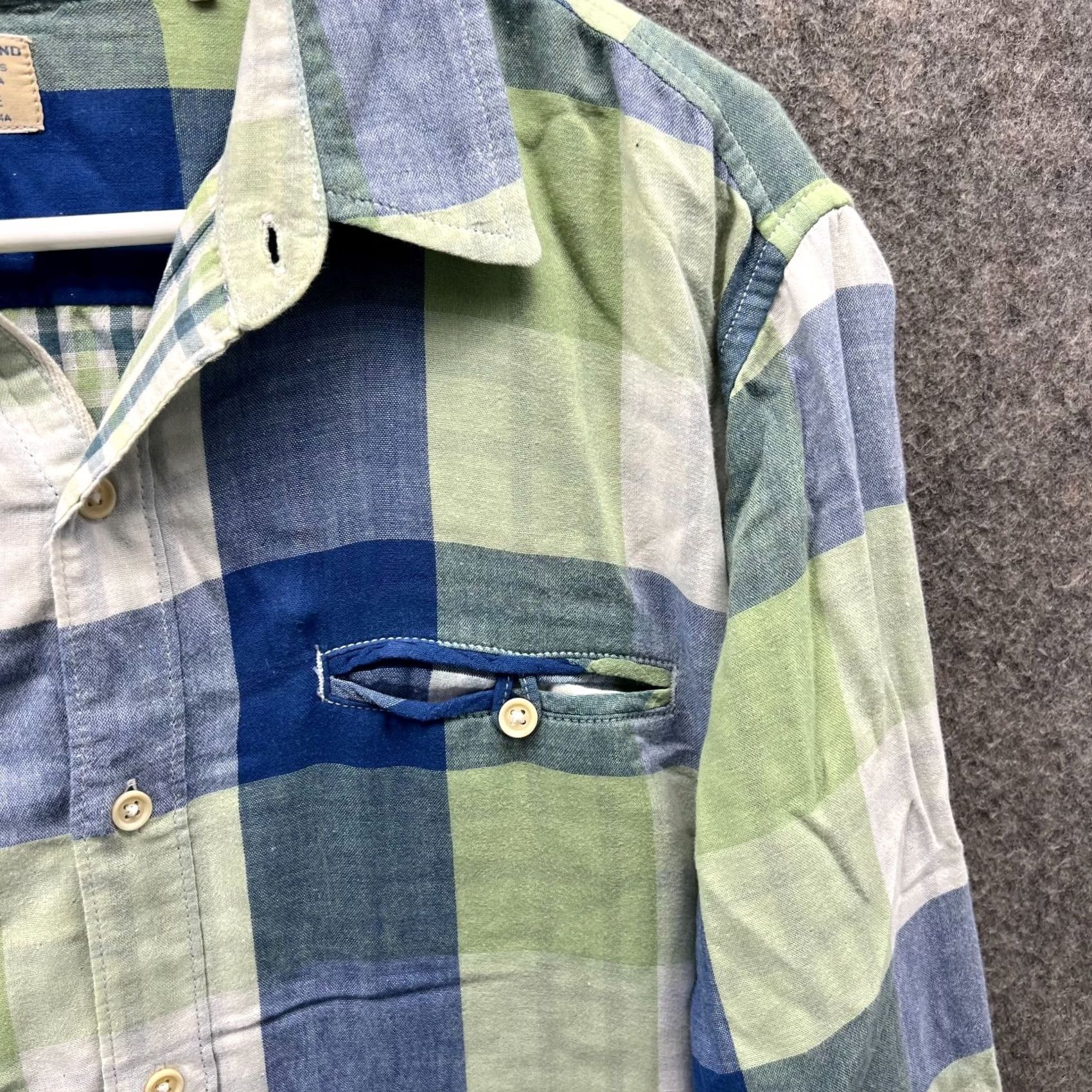 Lucky Brand VINTAGE Lucky Brand Shirt Men Large Green Blue Button Down Preppy Checkered Plaid Size US L / EU 52-54 / 3 - 7 Thumbnail