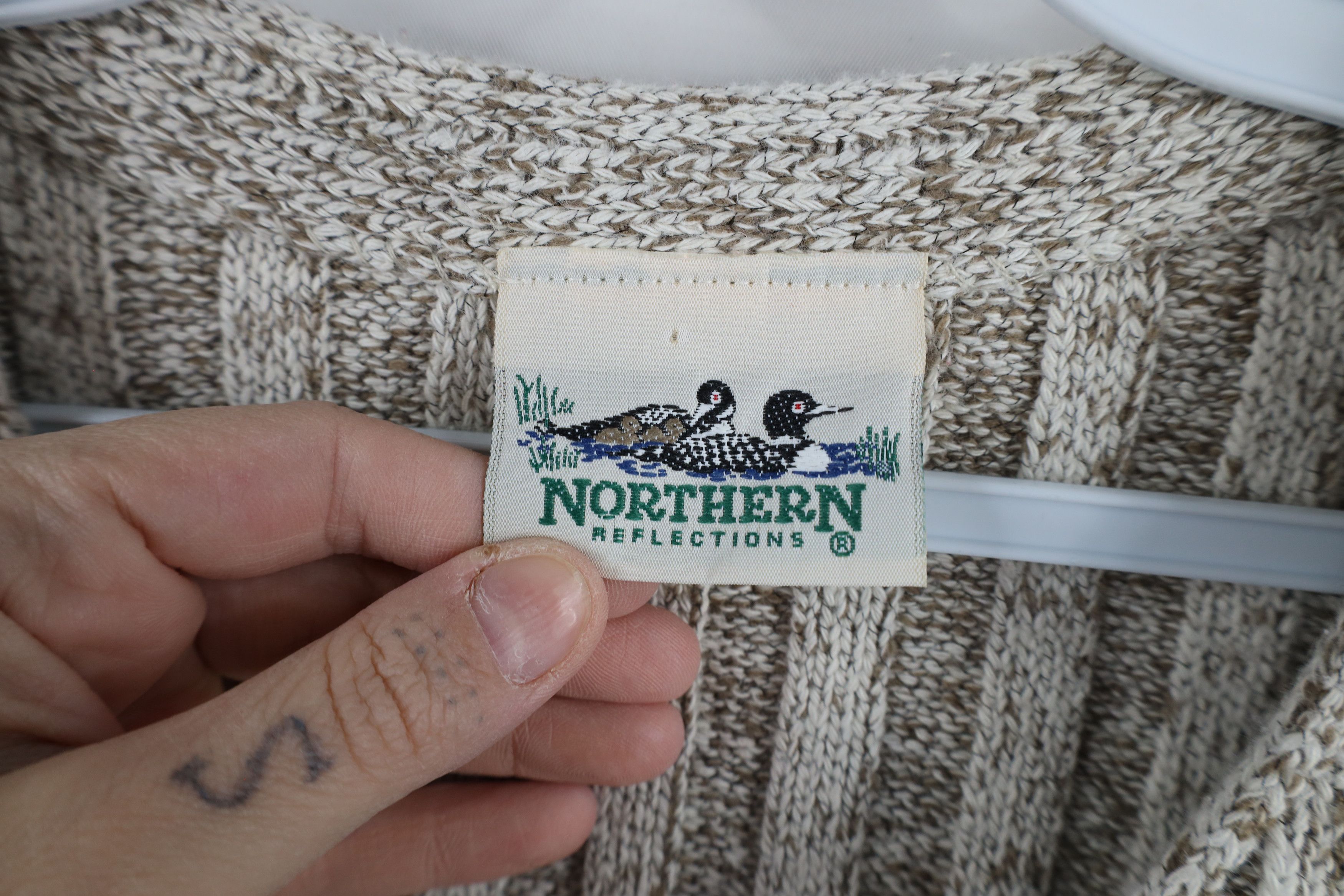 Vintage Vintage 90s Streetwear Ribbed Marled Knit Henley Sweater Size L / US 10 / IT 46 - 6 Thumbnail
