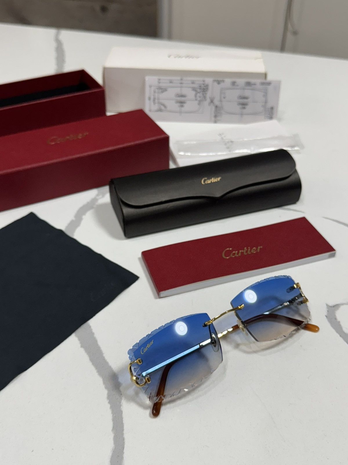 Cartier Cartier CT00920 001 Big C Frames w/ Custom Diamond Cut Lens Size ONE SIZE - 5 Thumbnail