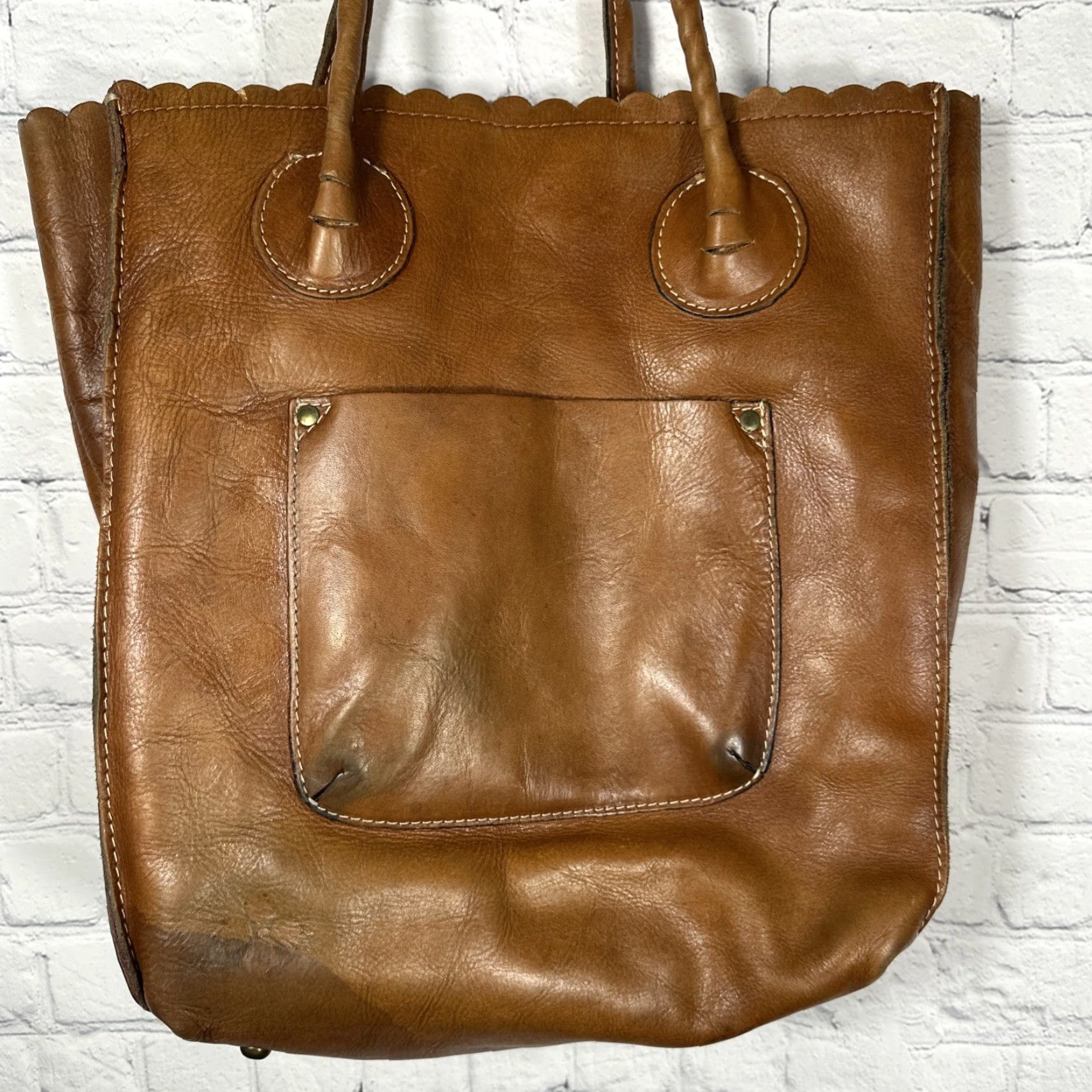 Patricia Nash Patricia Nash Leather CAVO Tote Bag Purse Boho Hobo Large Brown Floral Distressed Designer Western CAVO Womens Size ONE SIZE - 7 Thumbnail
