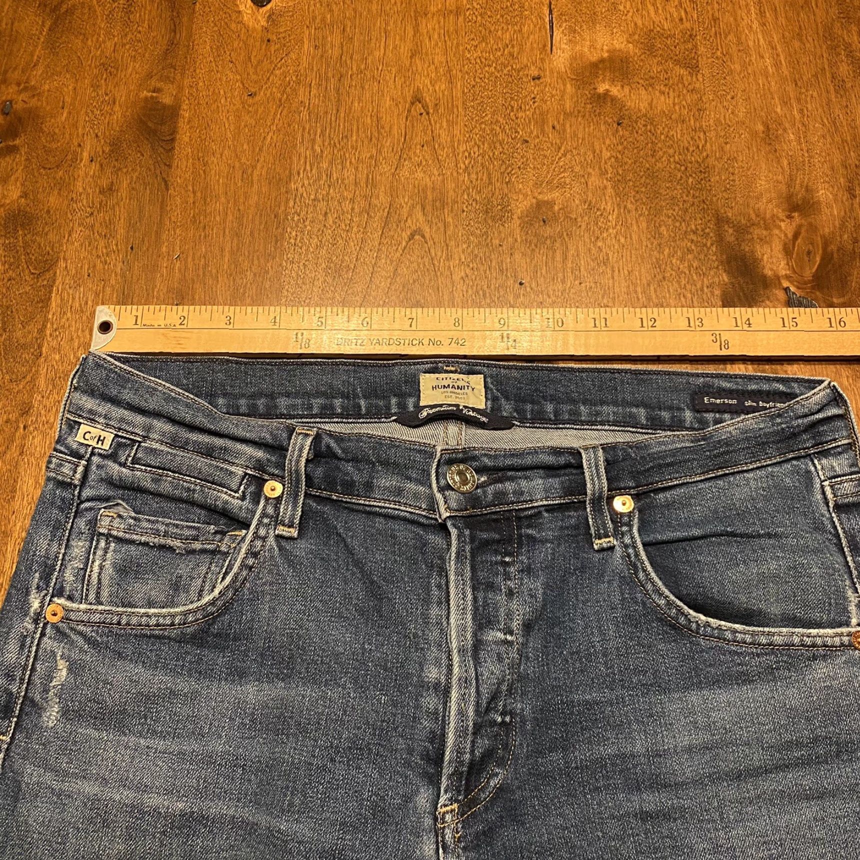 Citizens of Humanity Emerson Slim Boyfriend Womens 27 (31x27) Button Fly Jeans